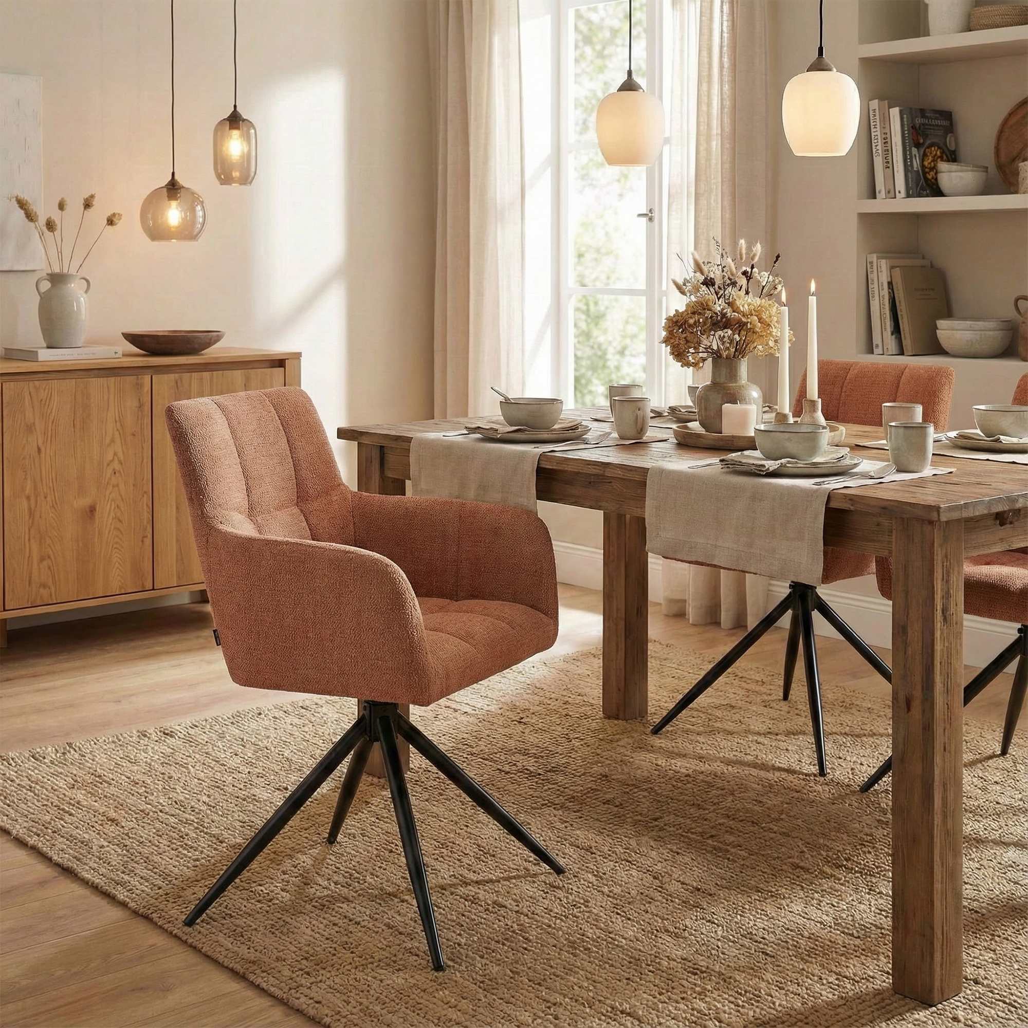 Set van 2 eetkamerstoelen Jonah stof