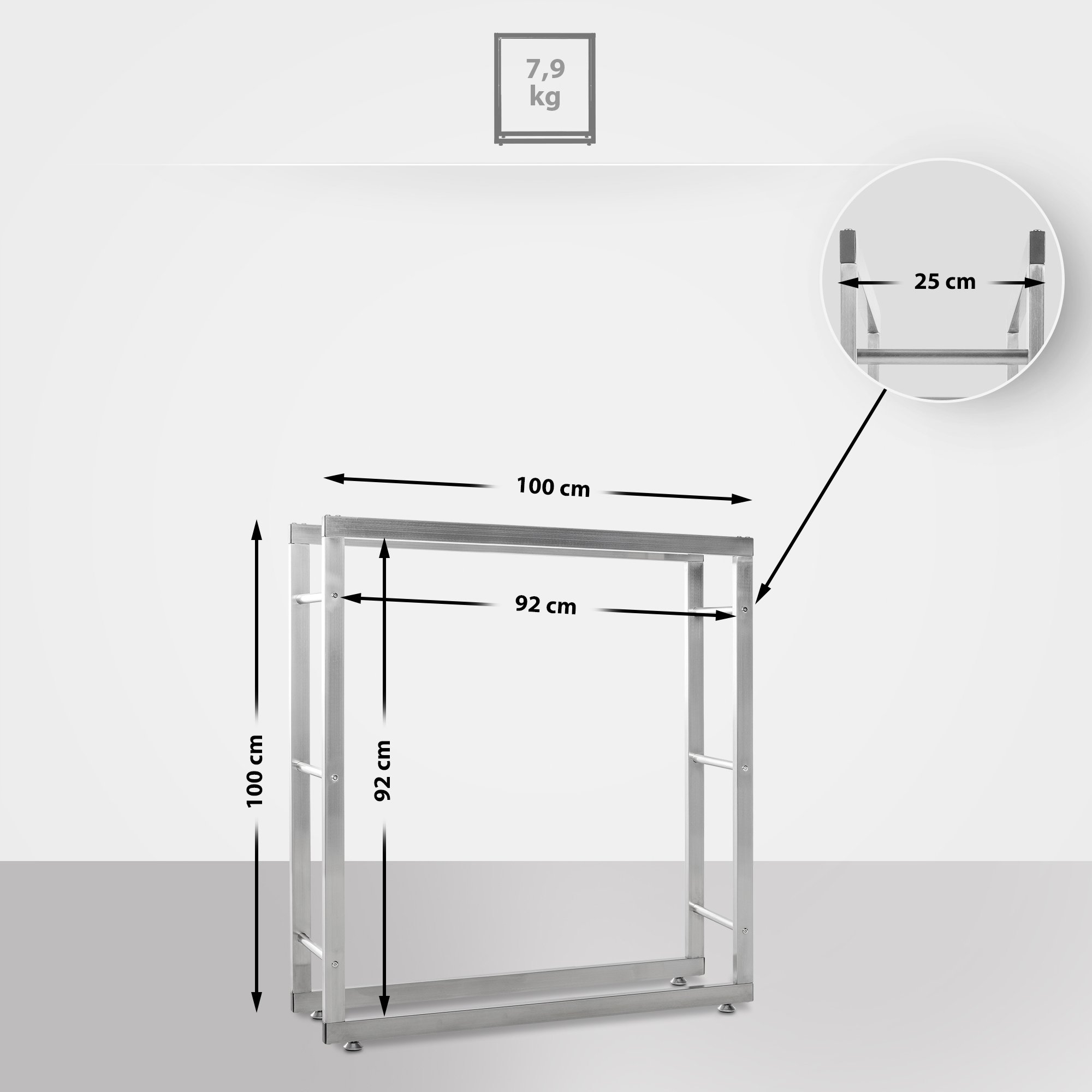 Houtopslag Keri V2 RVS