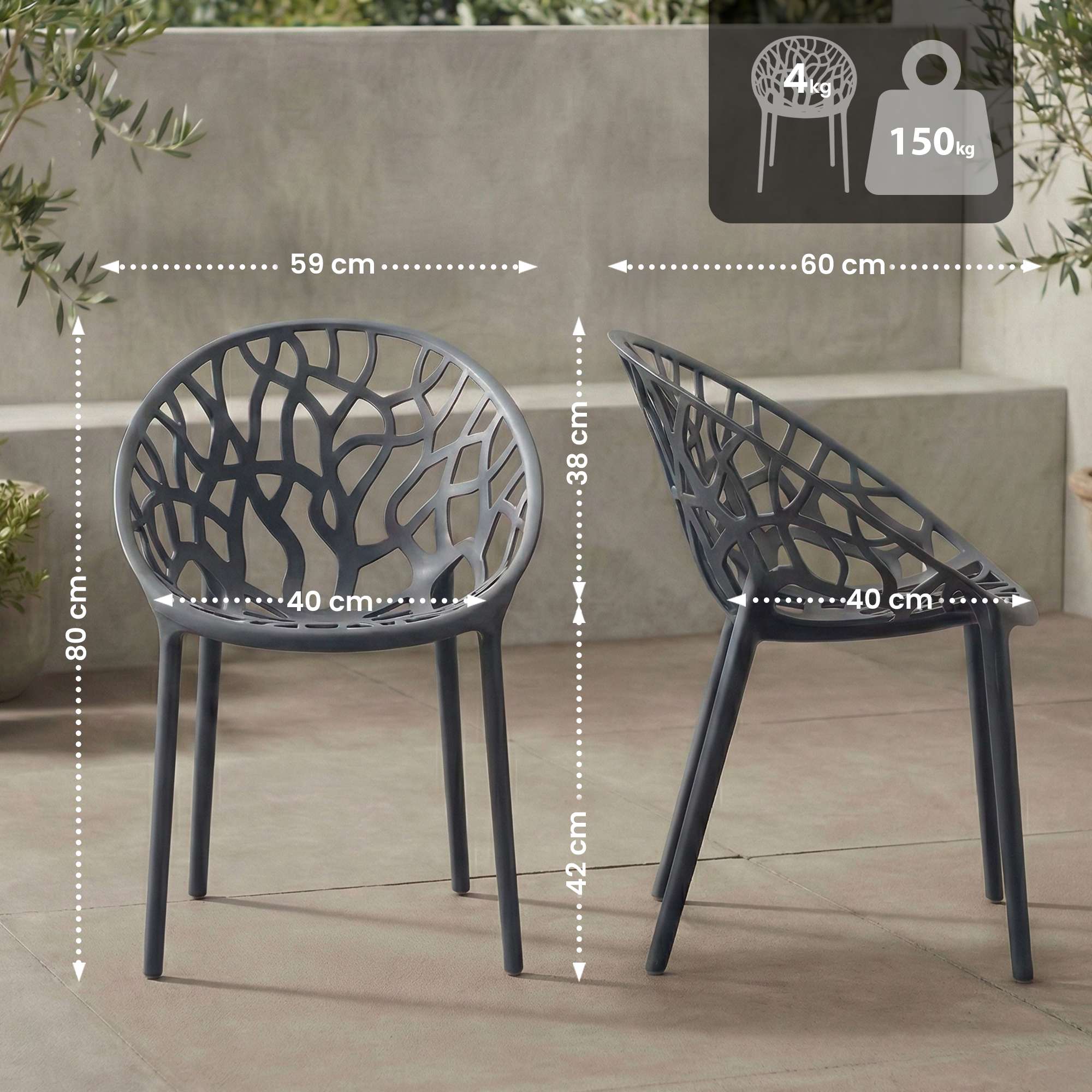 2-delige set tuinstoelen Hope