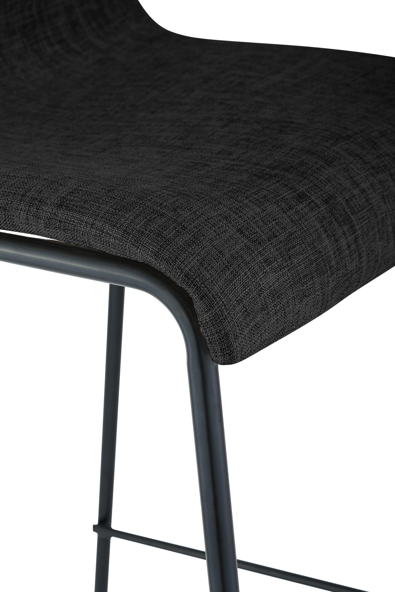 Set van 2 barstoelen Hover, stof, 4-poots onderstel