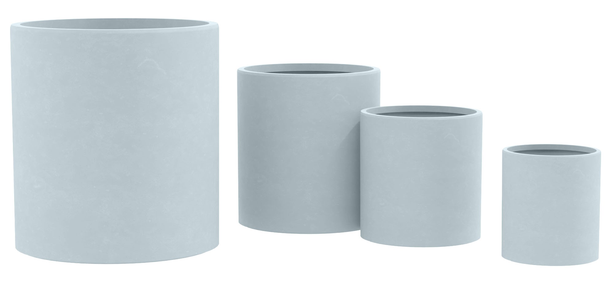 Set van 4 ronde bloempotten