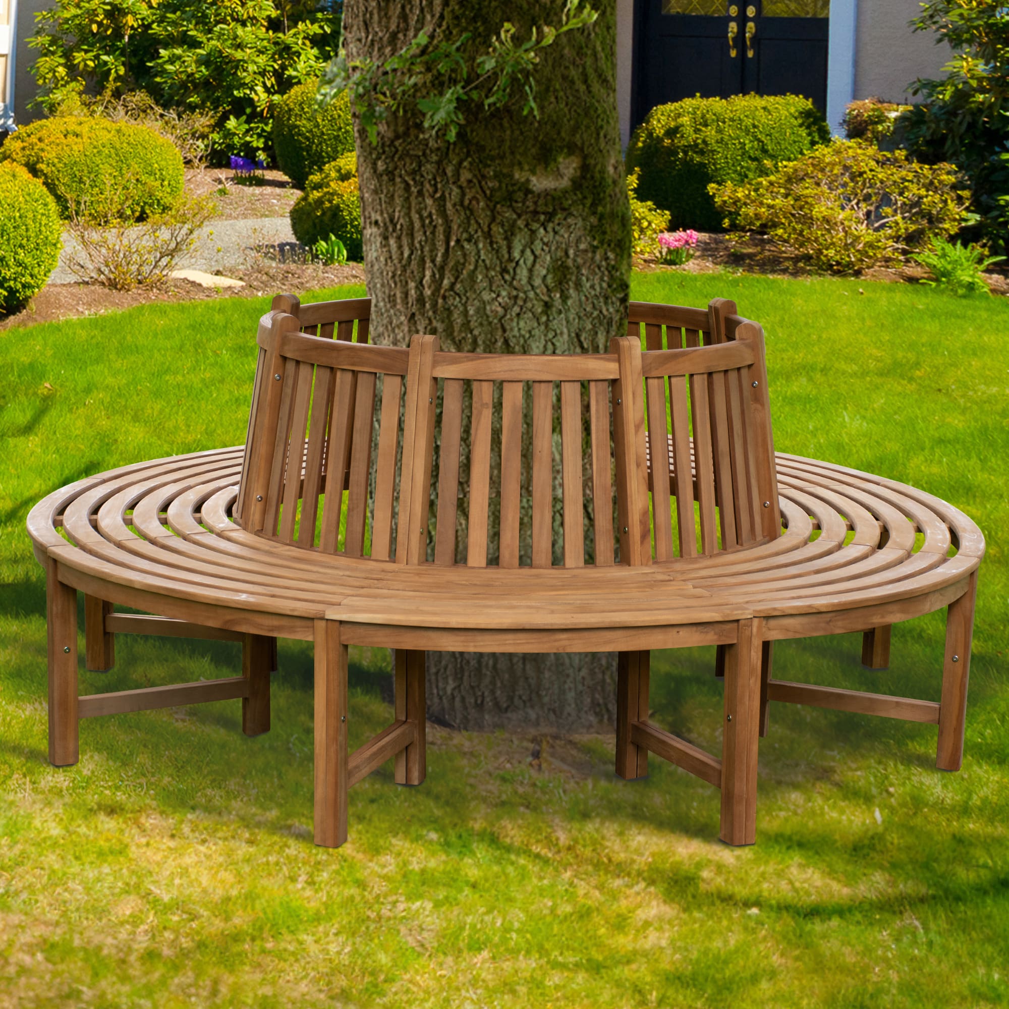 Boomringbank van teak Nila met rugleuning