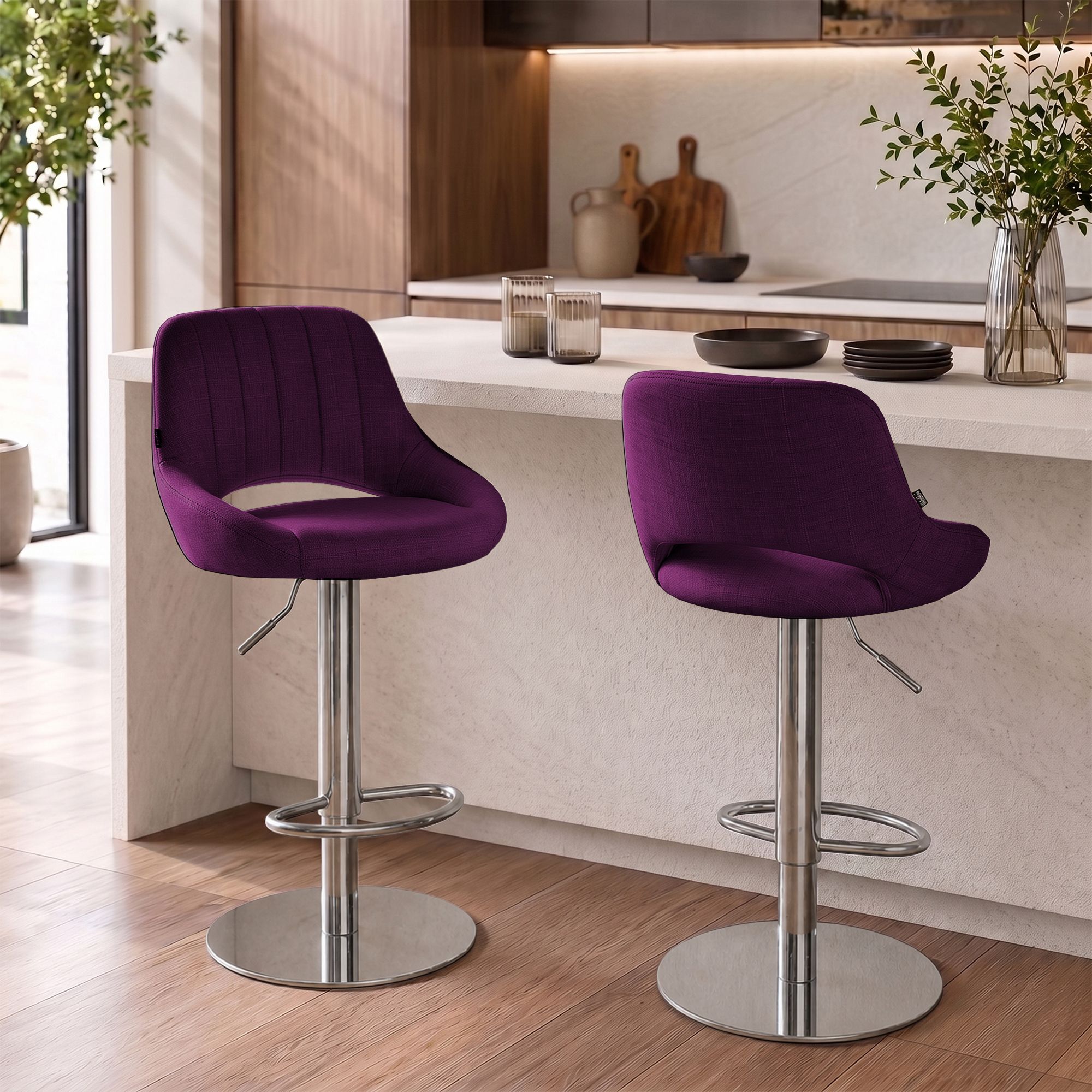 Barkruk Milet chroom met extra zware voet