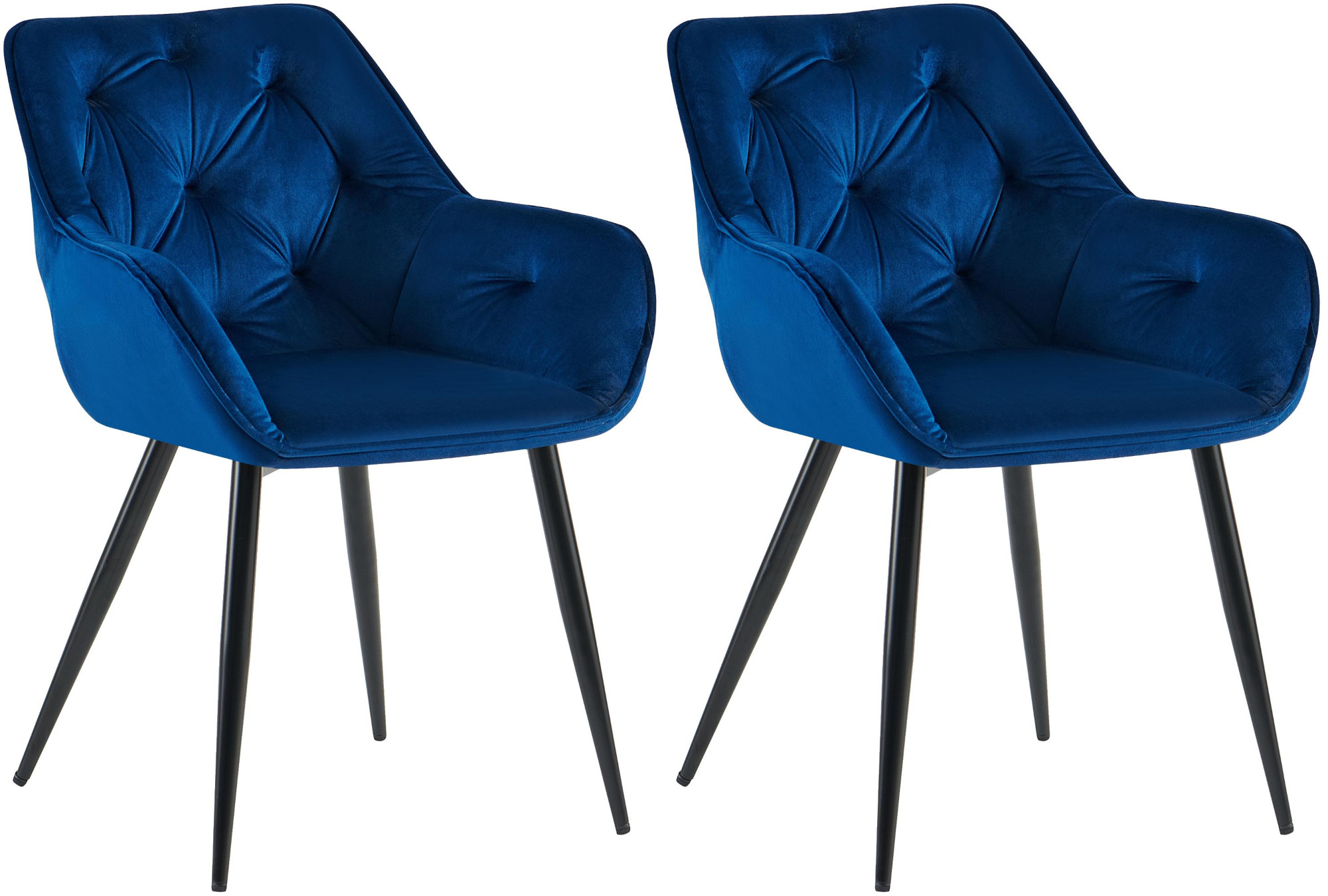 2-delige set eetkamerstoelen Cassis fluwelen bekleding