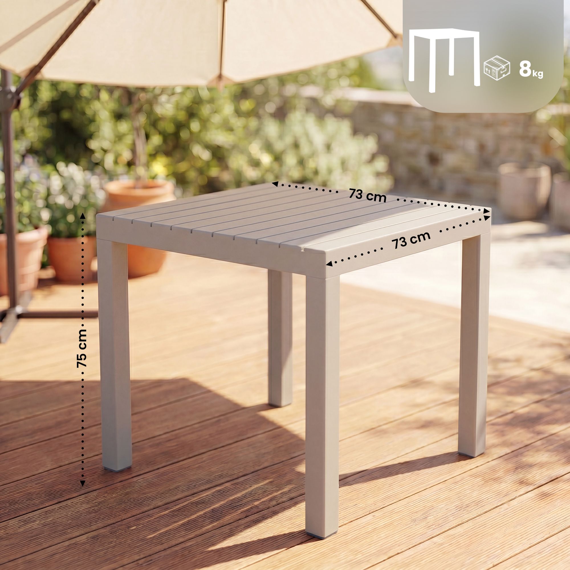 Tuintafel Kato 73 x 73 cm