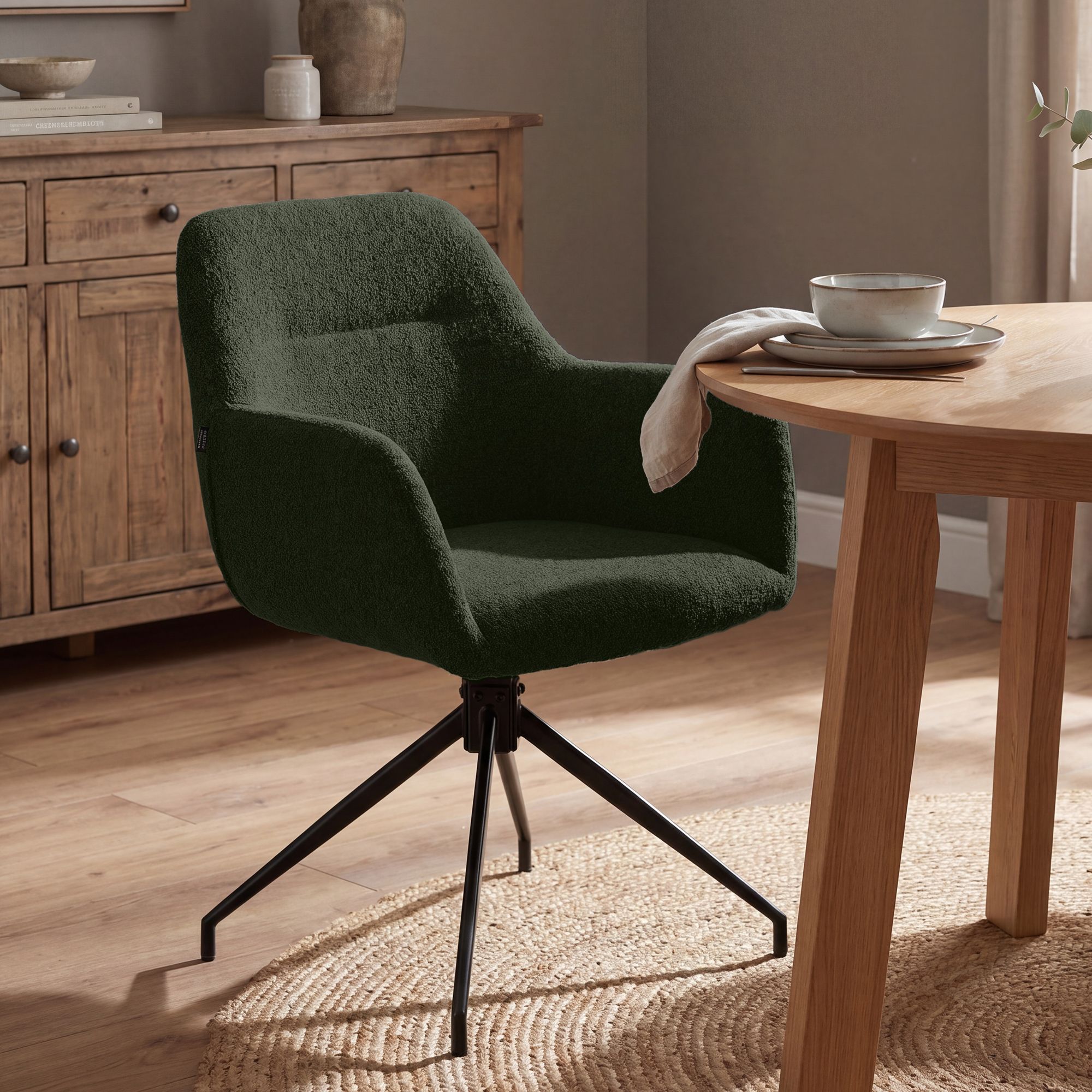 Set van 2 Eetkamerstoelen Merlinda met teddy stof