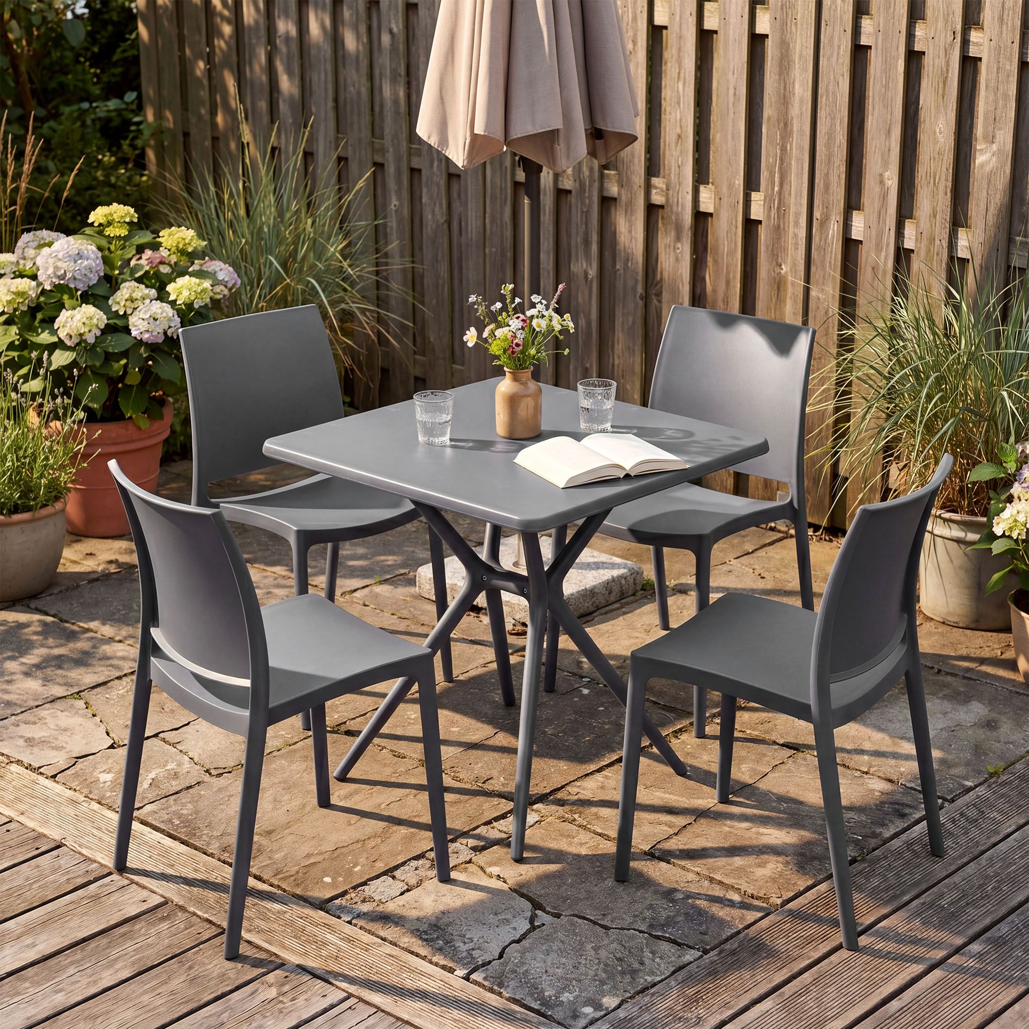 Tuinset Amino met 4 stoelen