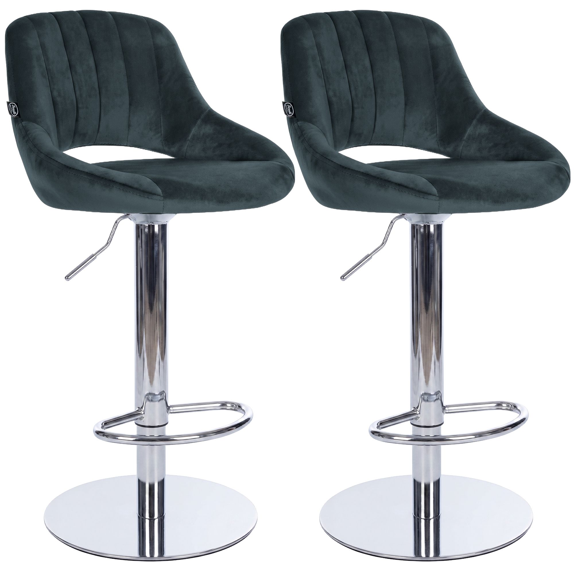 Set van 2 barkrukken Milet chroom met extra zware voet