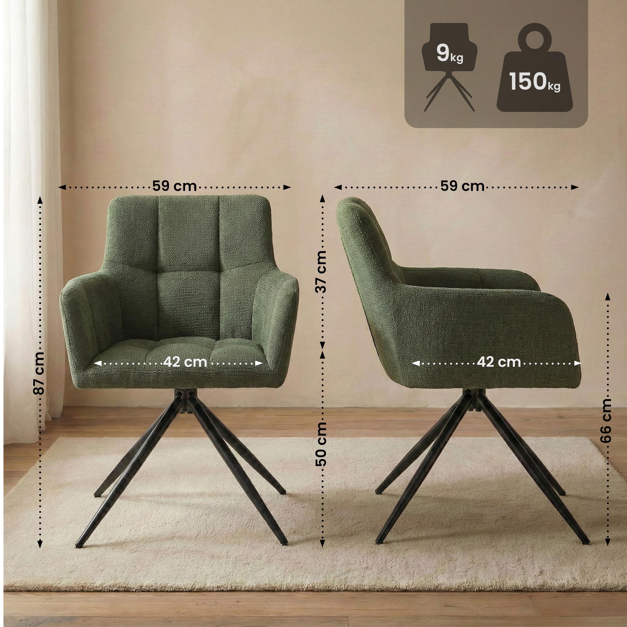 Set van 2 eetkamerstoelen Jonah stof