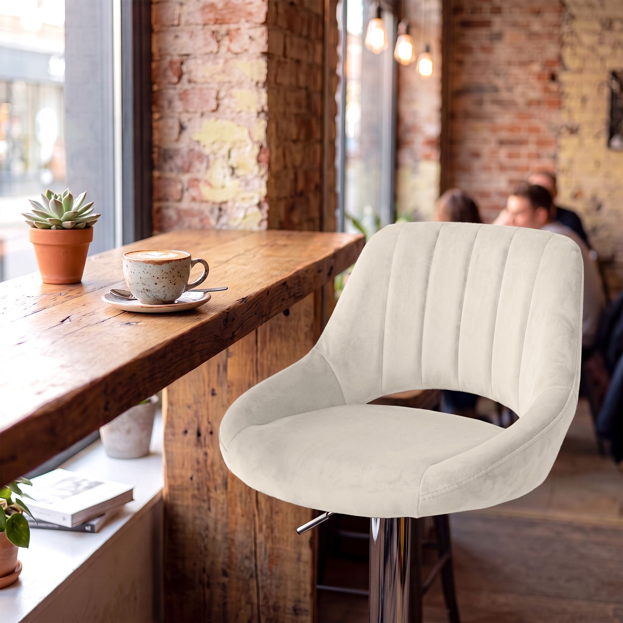 Barkruk Milet chroom met extra zware voet