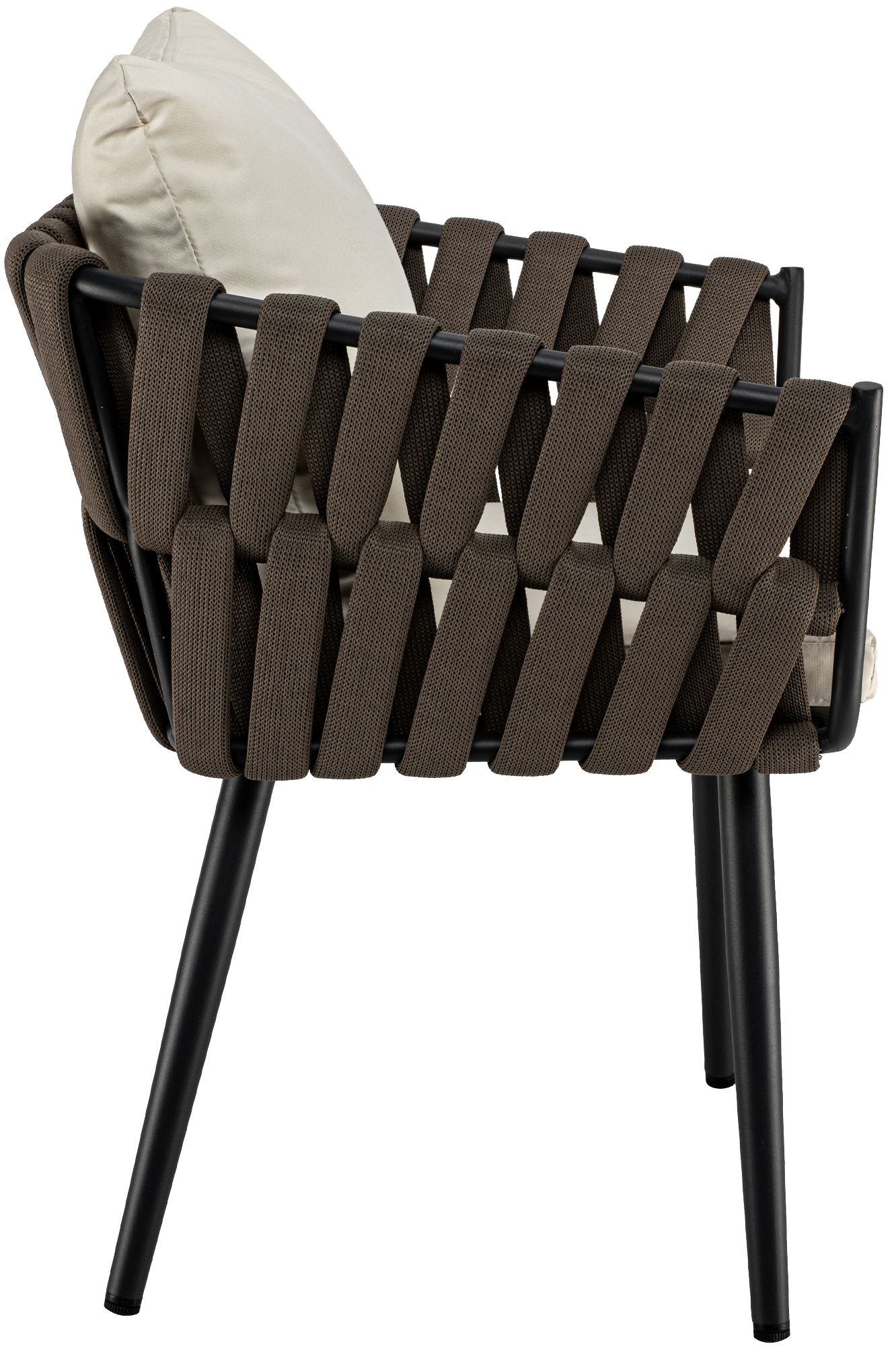 Tuinstoel Lombardia taupe met zitkussen