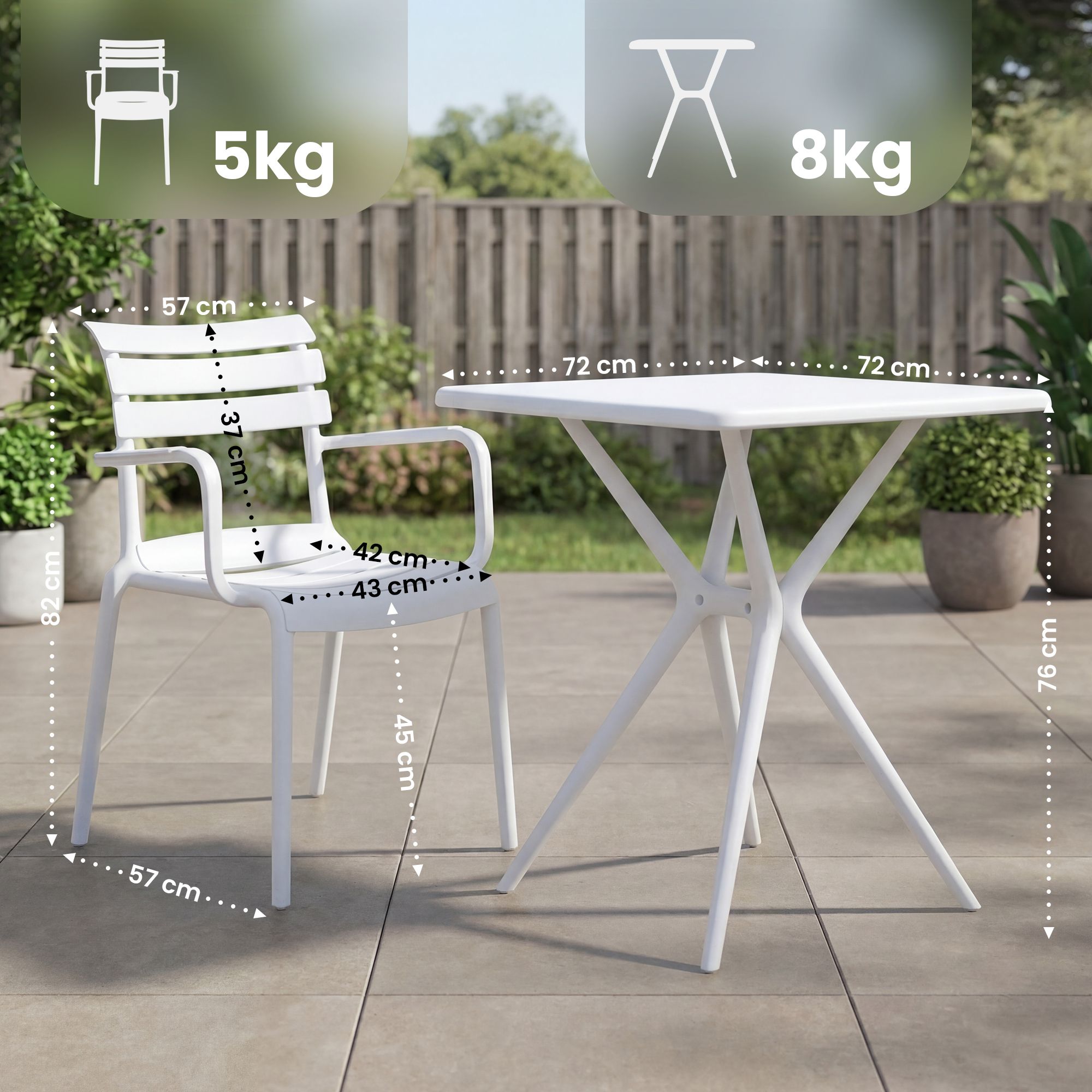 Tuinmeubelset Avena met 4 stoelen