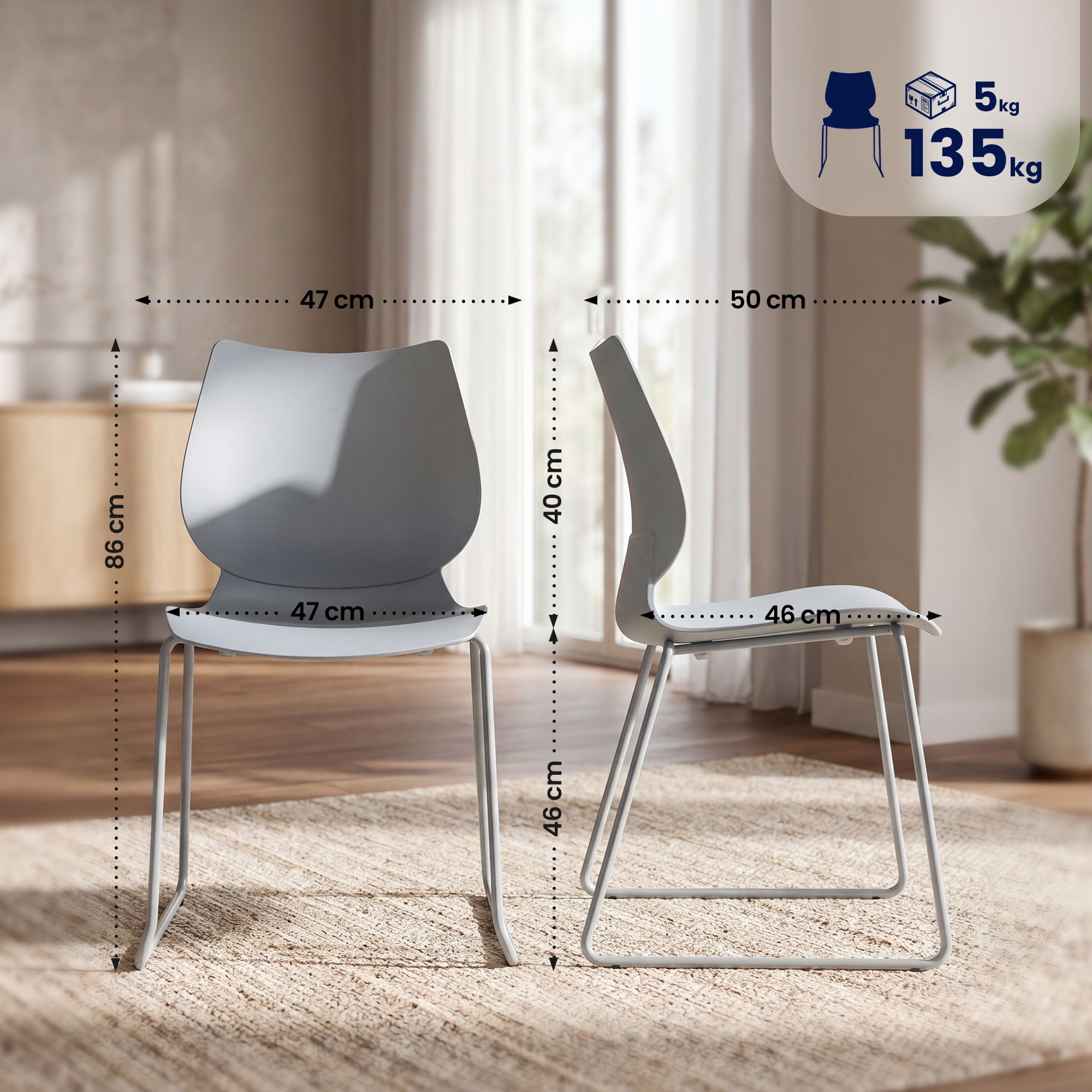 Set van 2 Eetkamerstoelen Houma