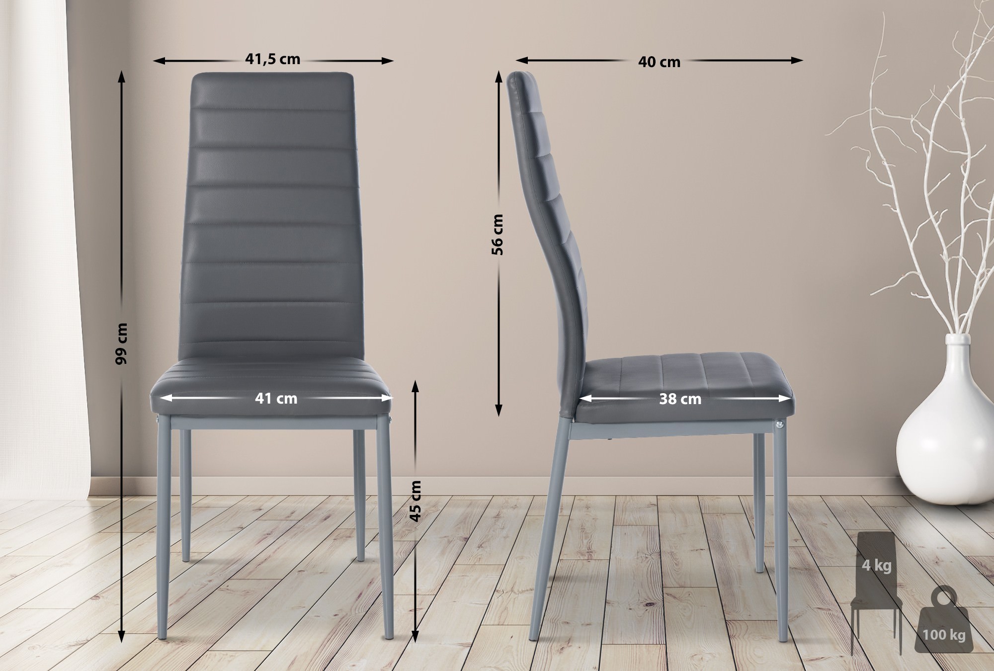 Set van 4 eetkamerstoelen Mayfair