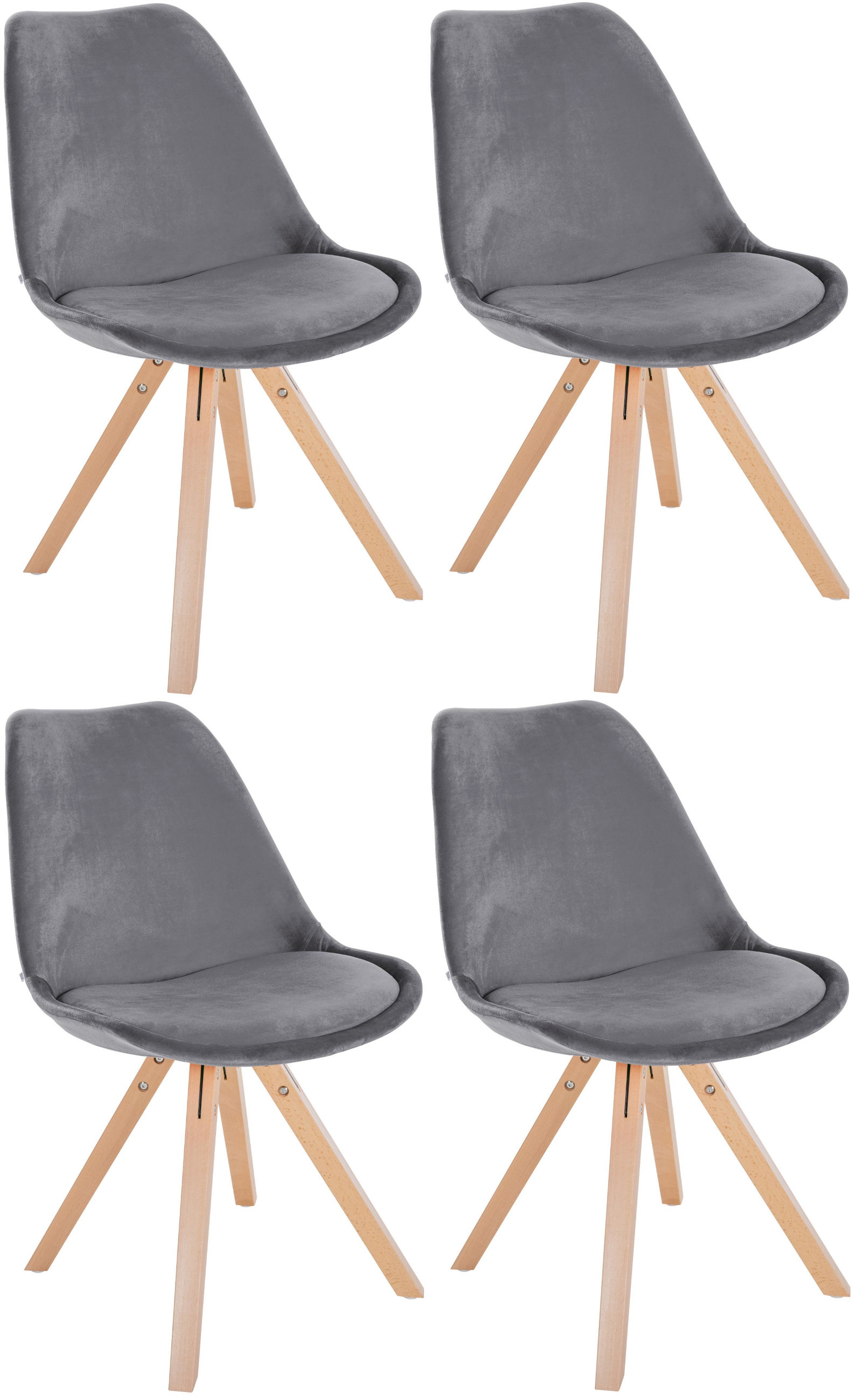 Set van 4 eetkamerstoelen Sofia fluweel