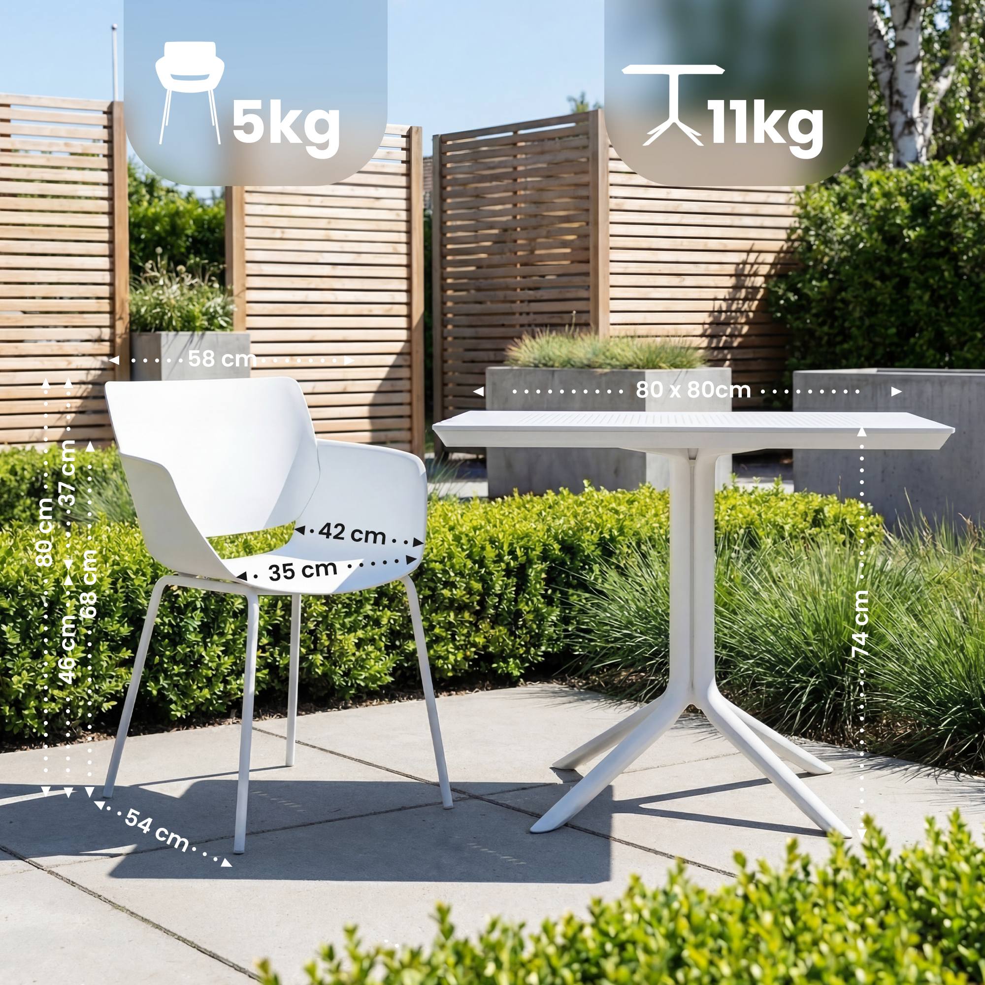 Tuinmeubelset Lirra met 4 stoelen
