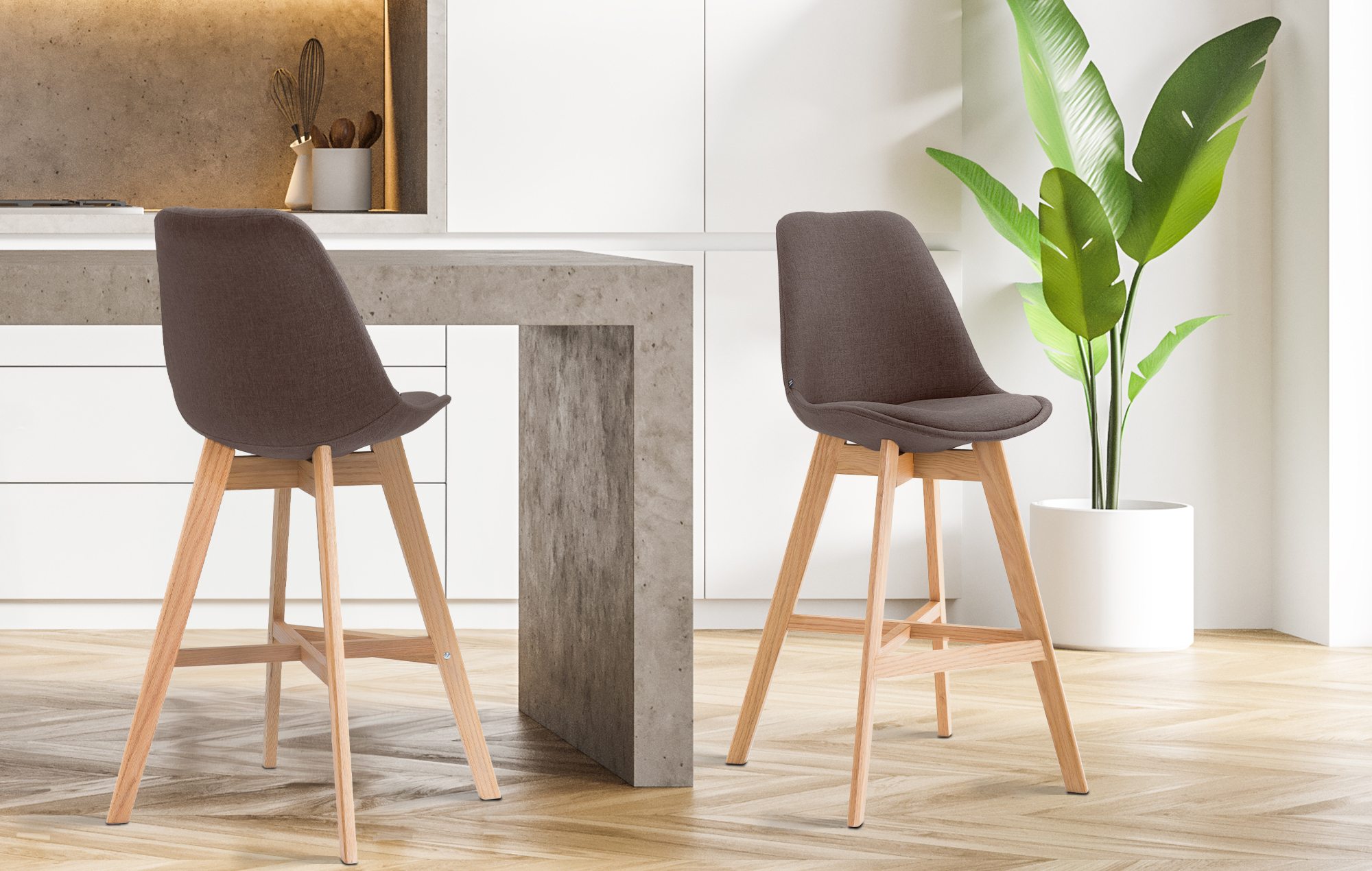 Set van 2 barkrukken Cannes stof