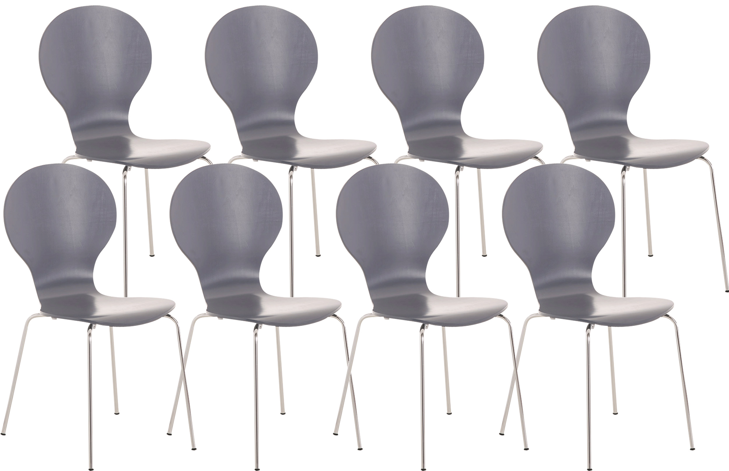 Set van 8 stapelstoelen Diego