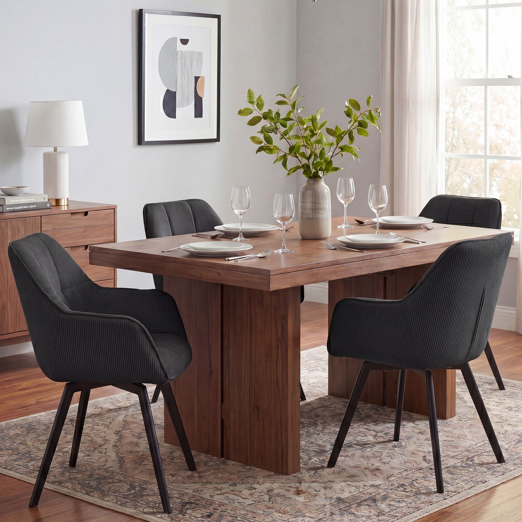 Set van 2 eetkamerstoelen Jordi Cord