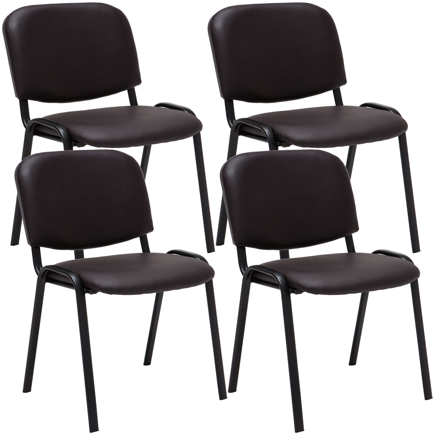 4-delige set bezoekersstoel Ken Kunstleer