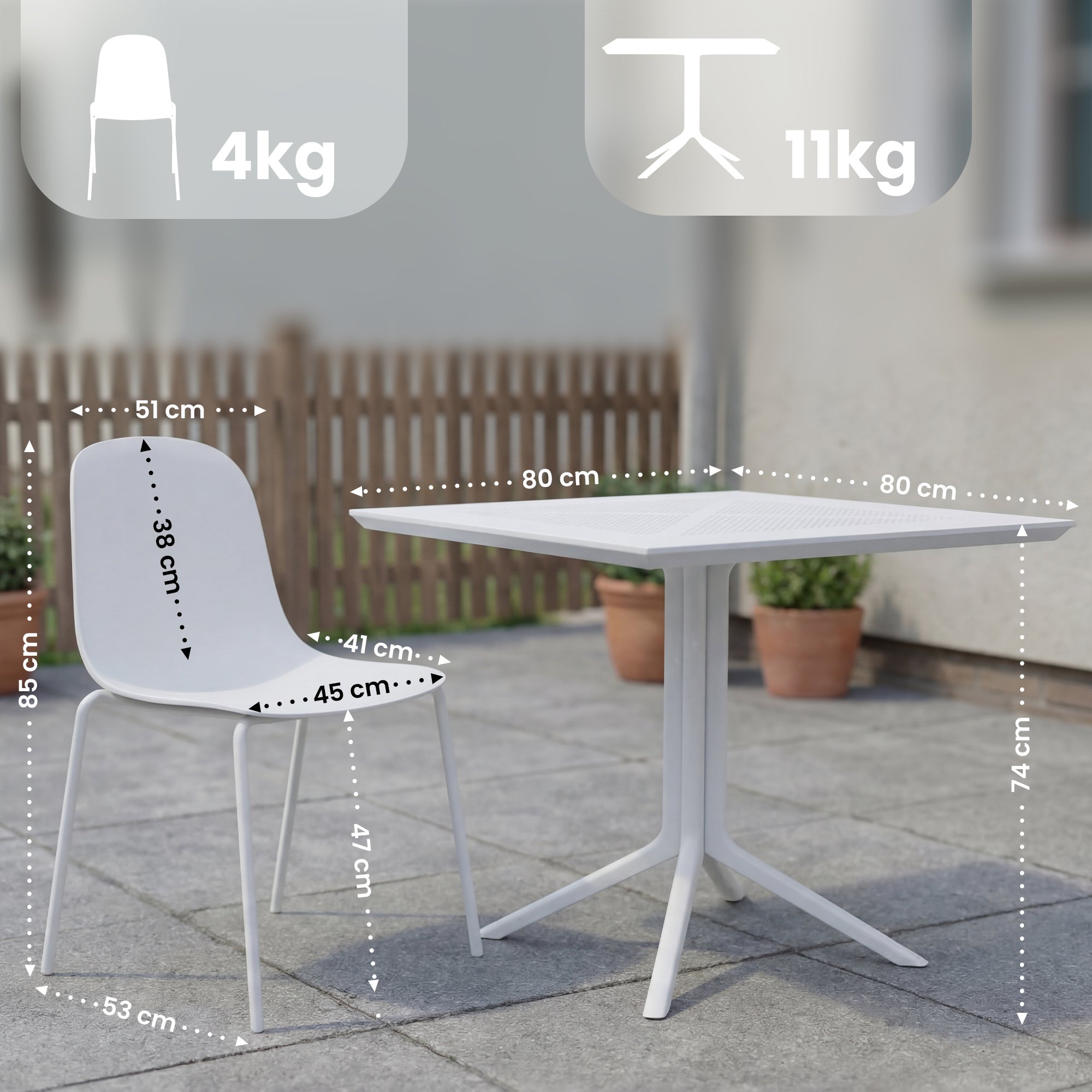 Tuinmeubelset Zeron met 4 stoelen