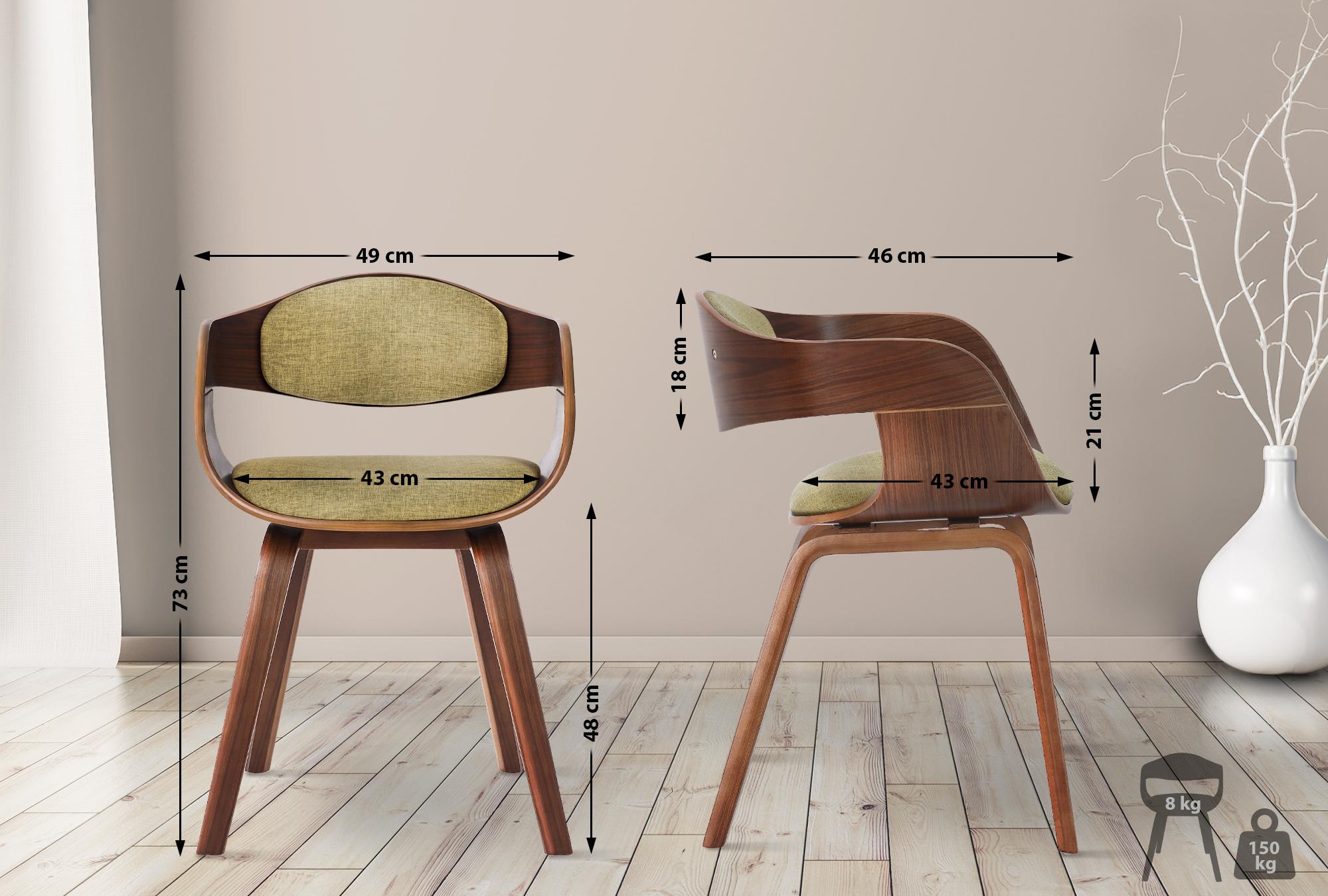 Set van 2 Kingston eetkamerstoelen Stof