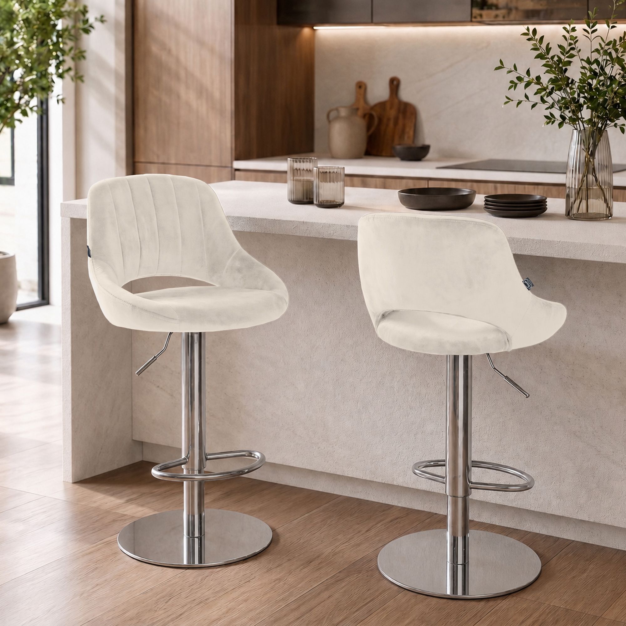 Barkruk Milet chroom met extra zware voet