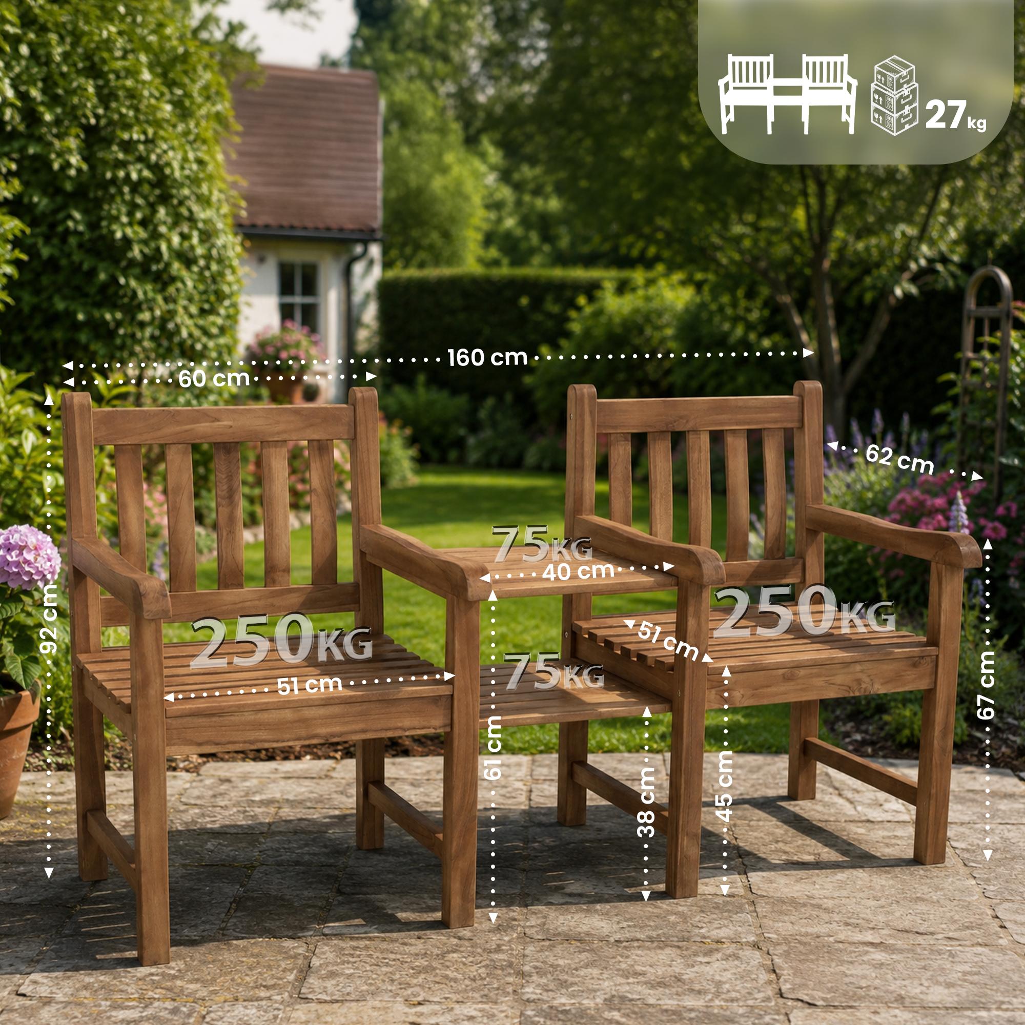 Teakbank Lior met tafel