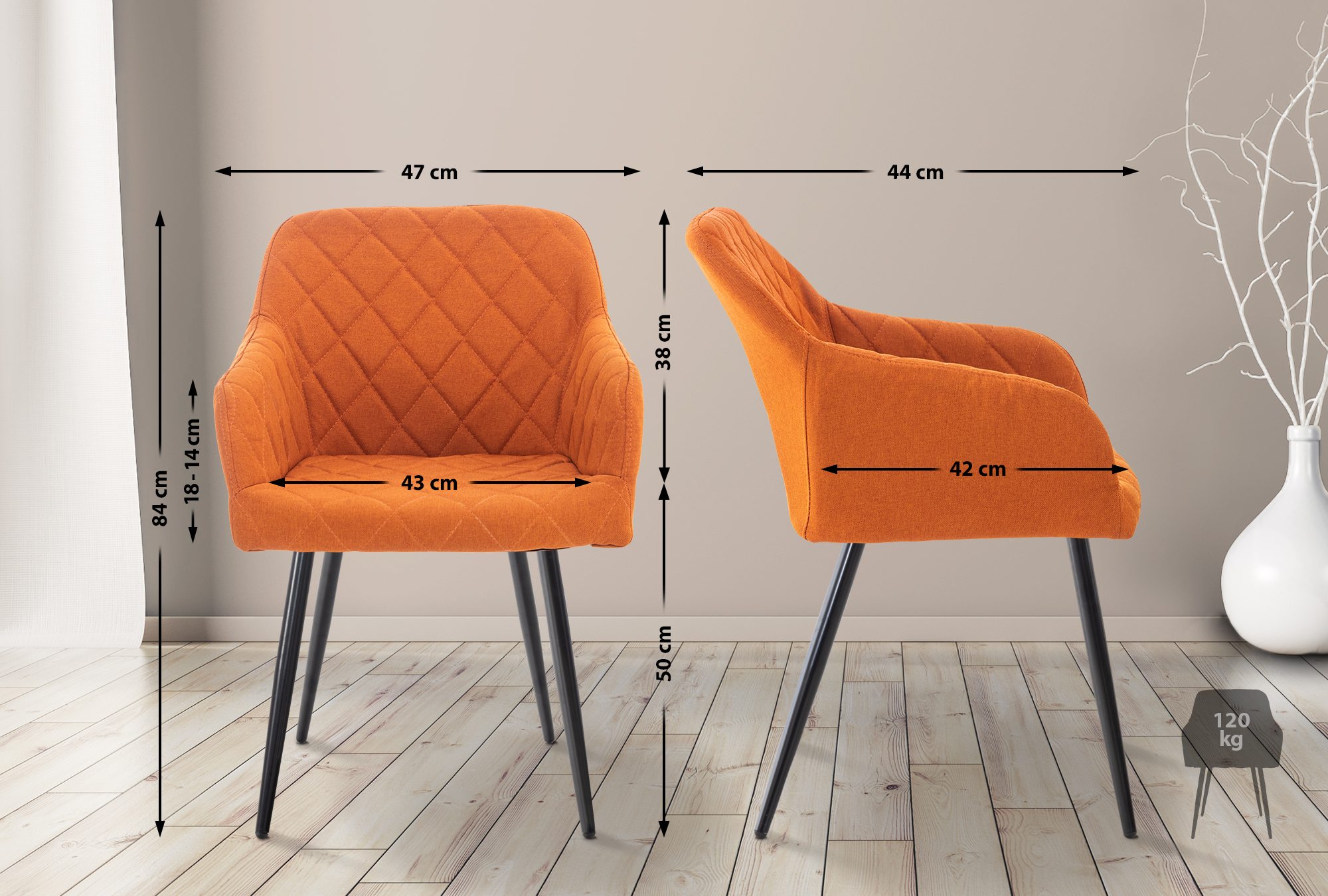 Set van 2 eetkamerstoelen Shila