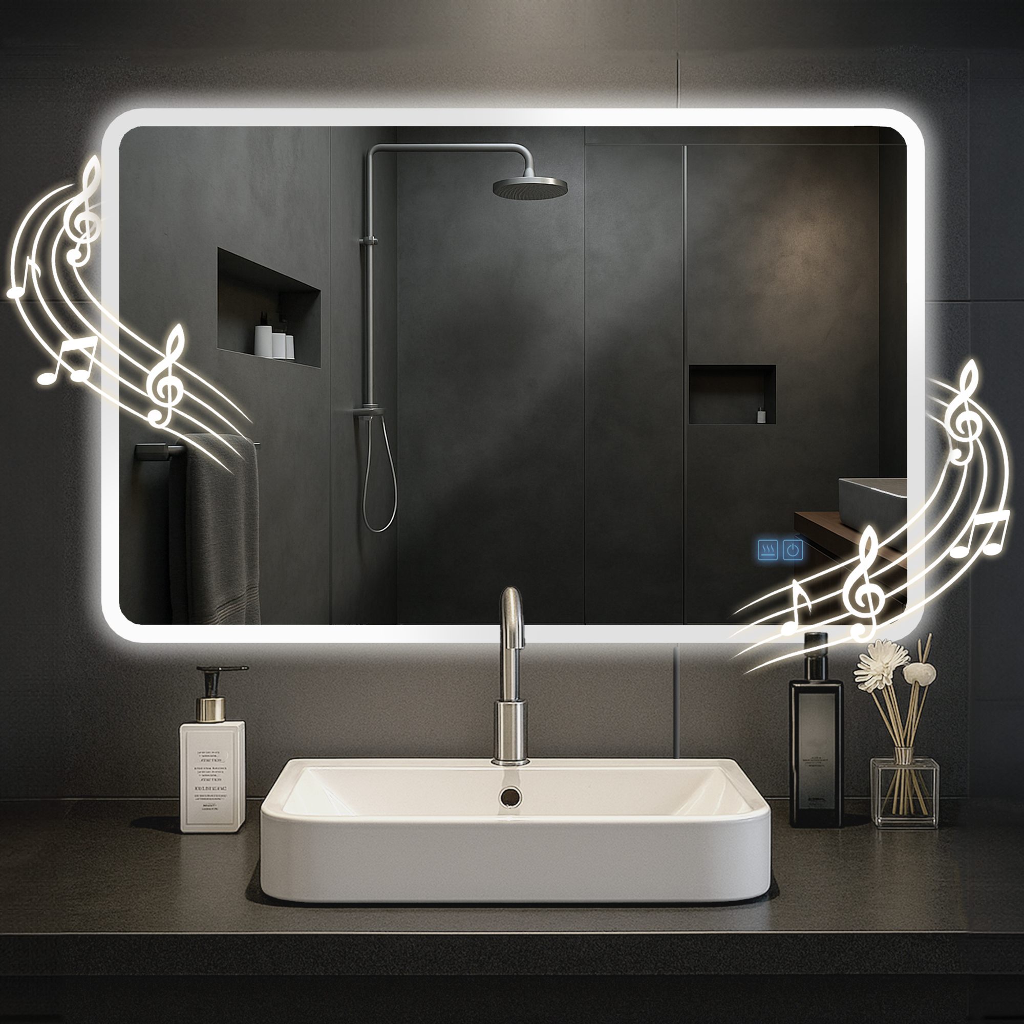 Badkamerspiegel Jericho met Bluetooth