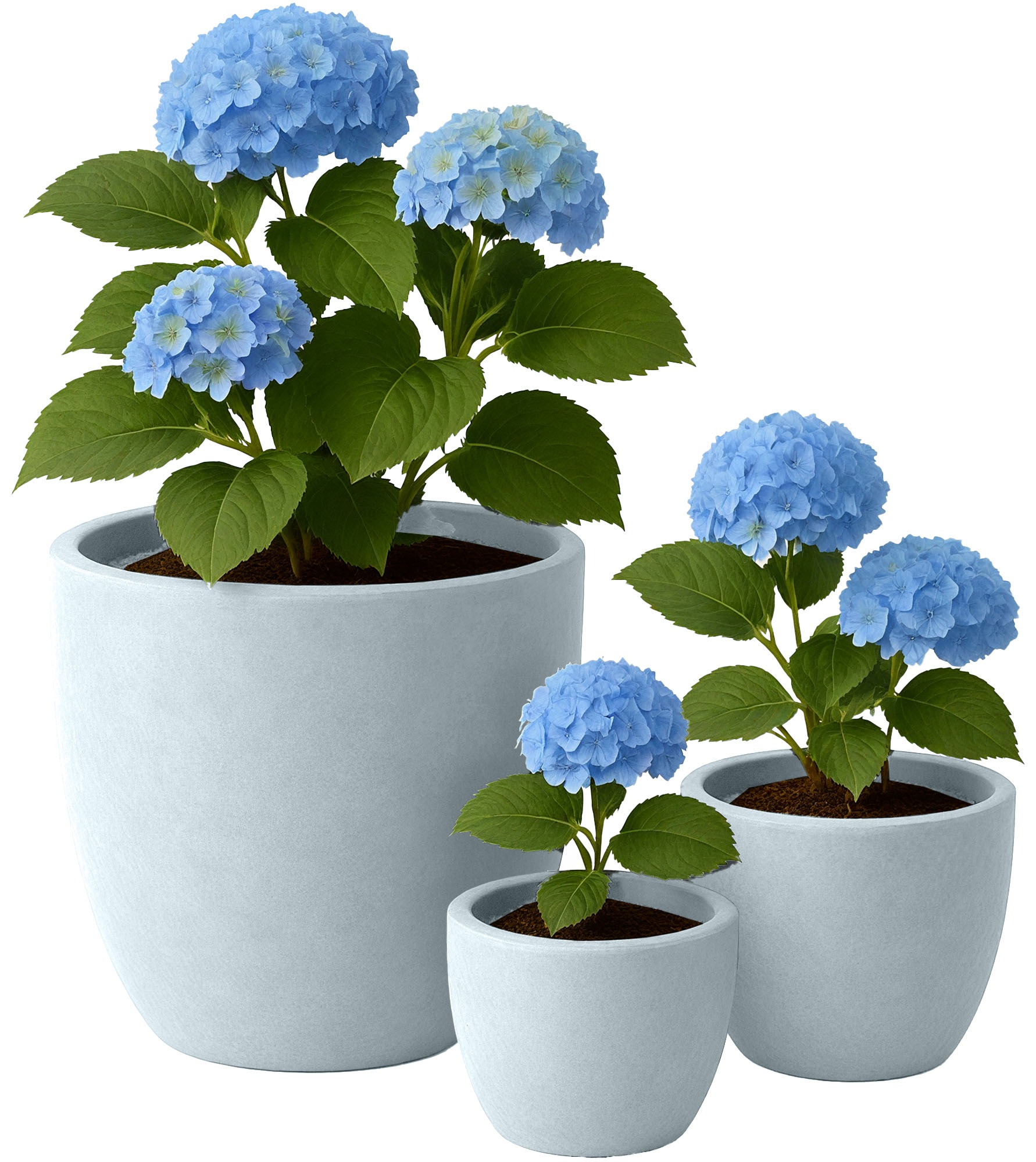 Set van 3 ronde plantenbakken 1