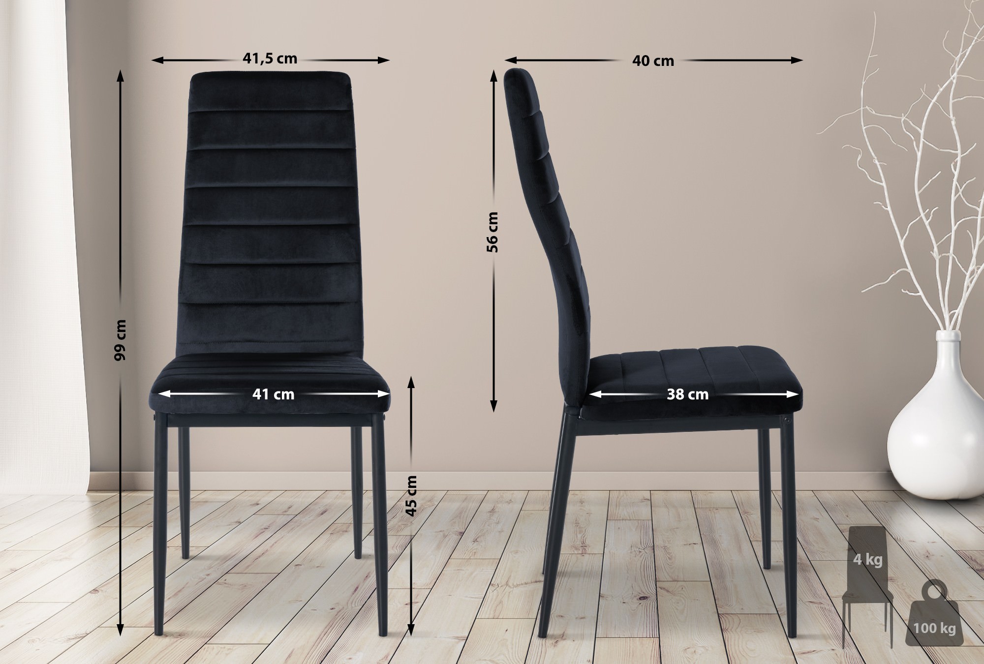 Set van 4 eetkamerstoelen Mayfair