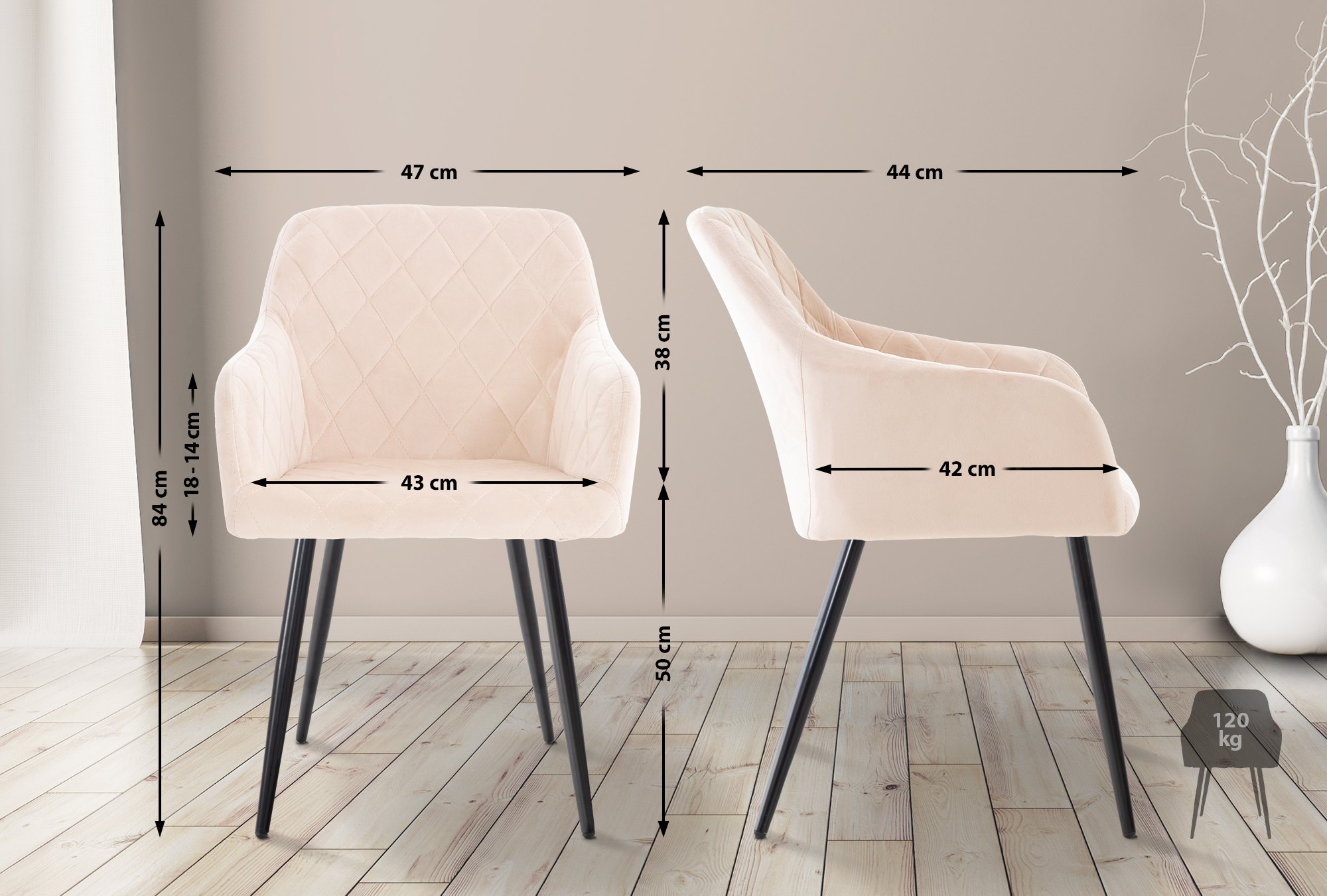 Set van 2 eetkamerstoelen Shila