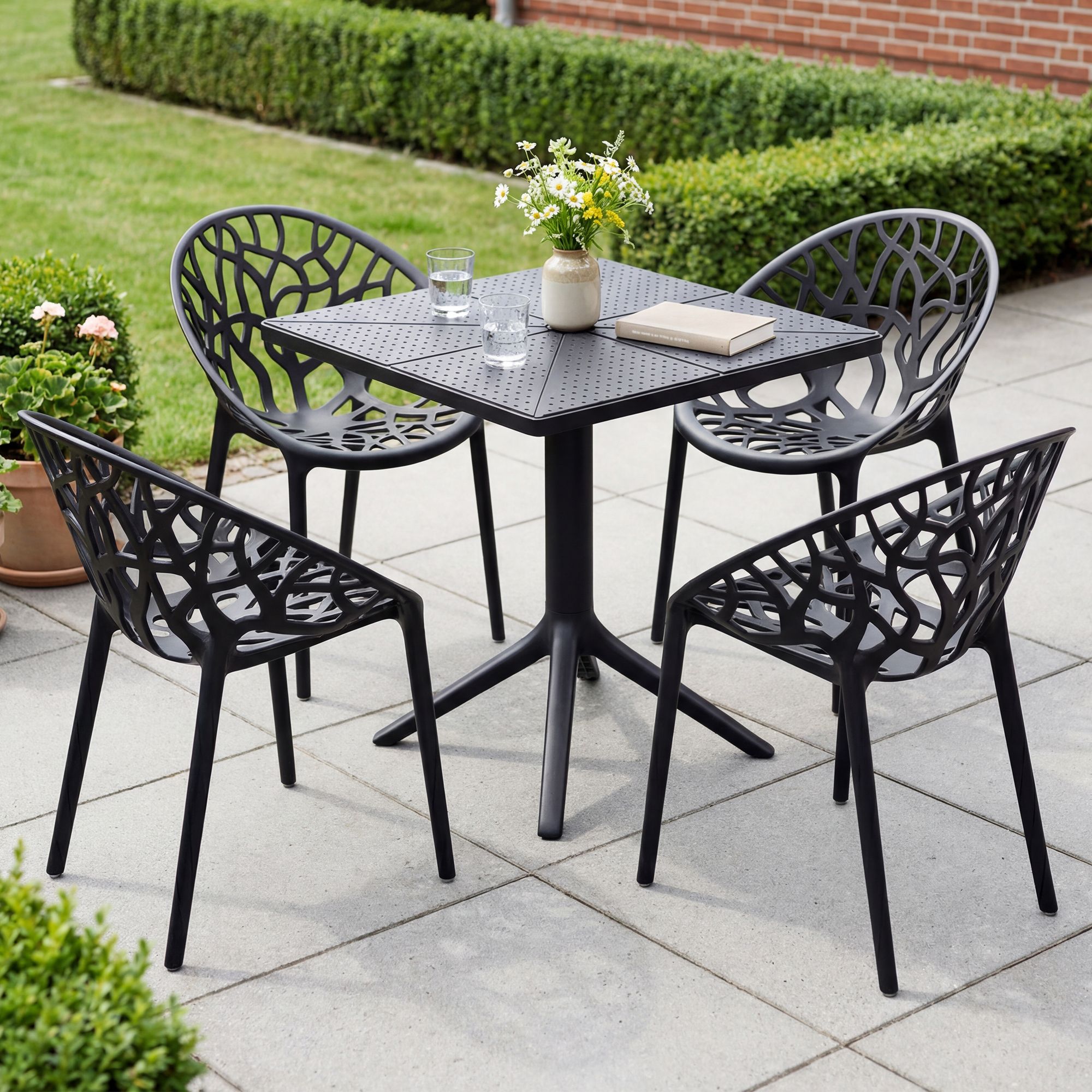 Tuinmeubelset Neriva met 4 stoelen