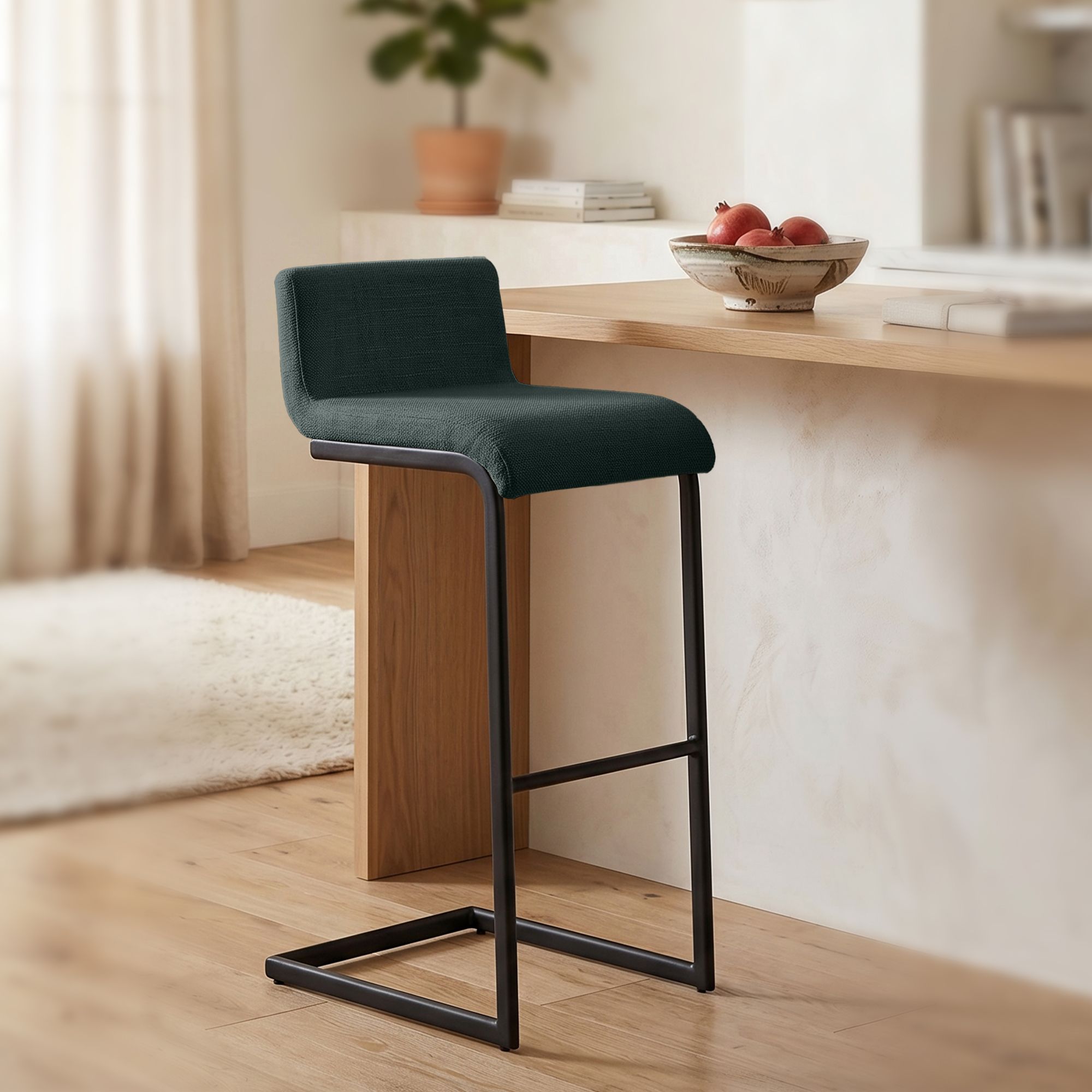 Set van 2 barkrukken Newport zwart metalen frame