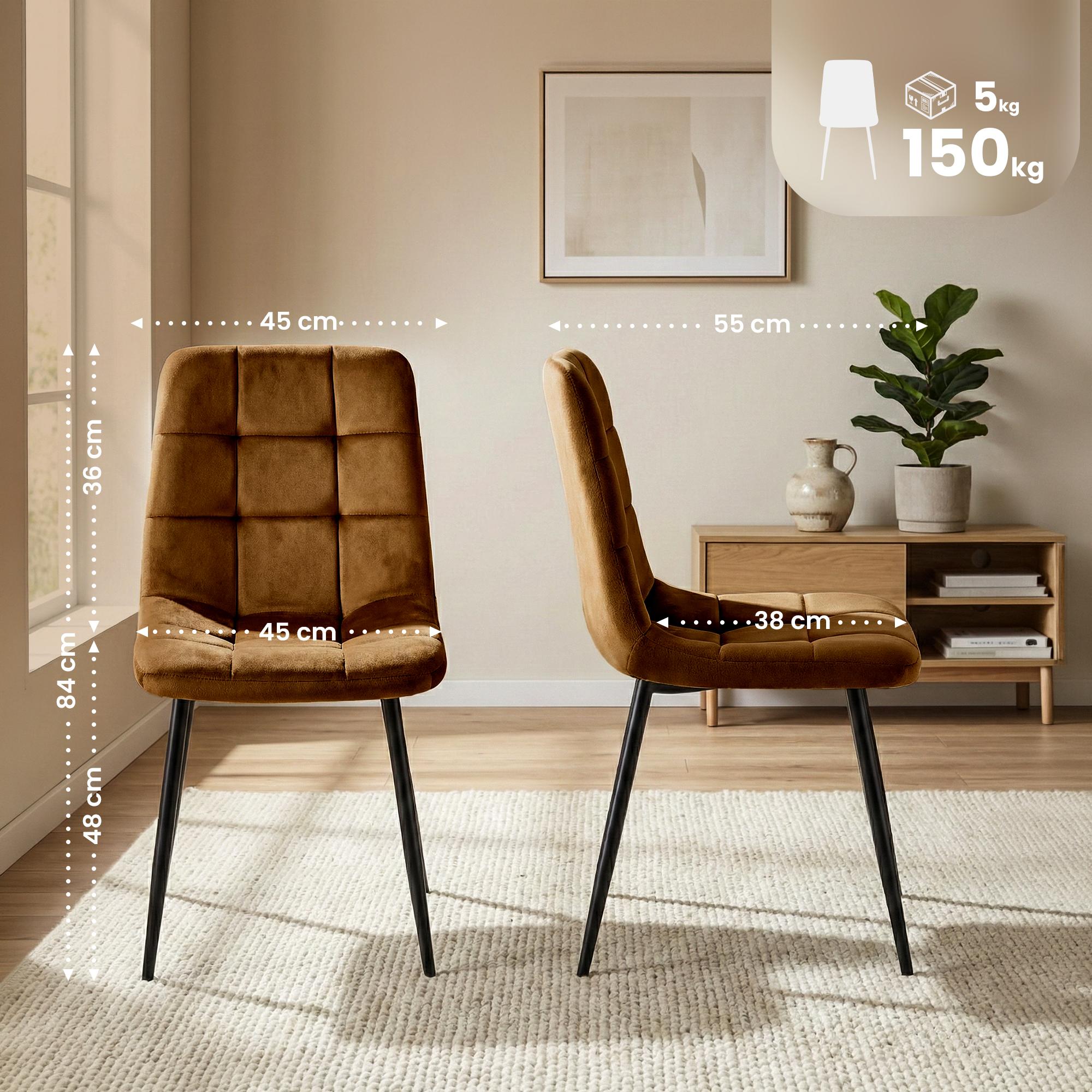 Set van 4 Eetkamerstoelen Antibes Fluweel