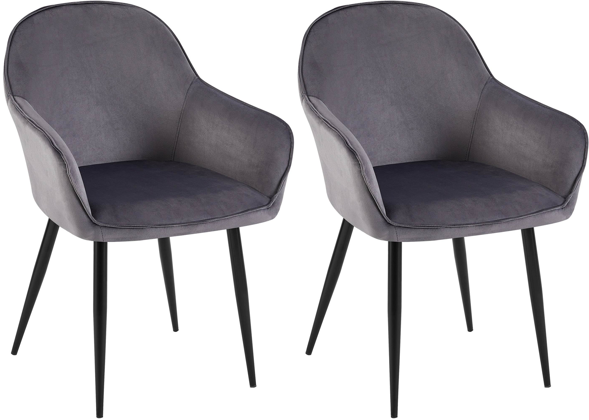 Set van 2 eetkamerstoelen Boise fluweel