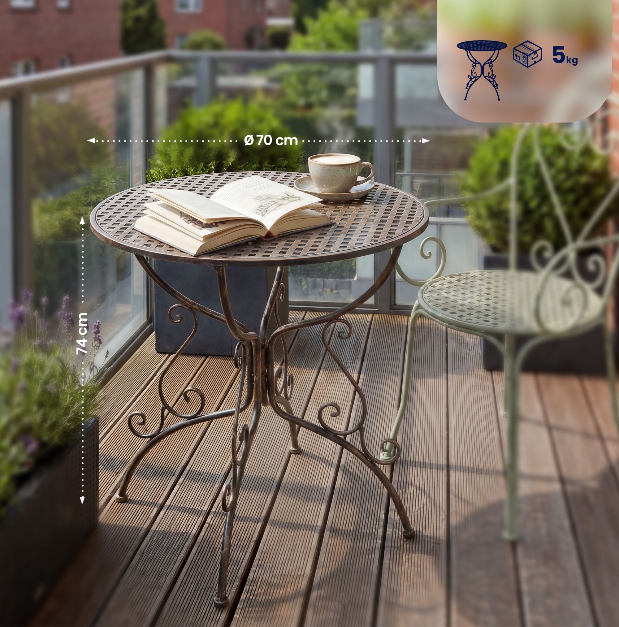 Tuintafel Amanda 70 cm