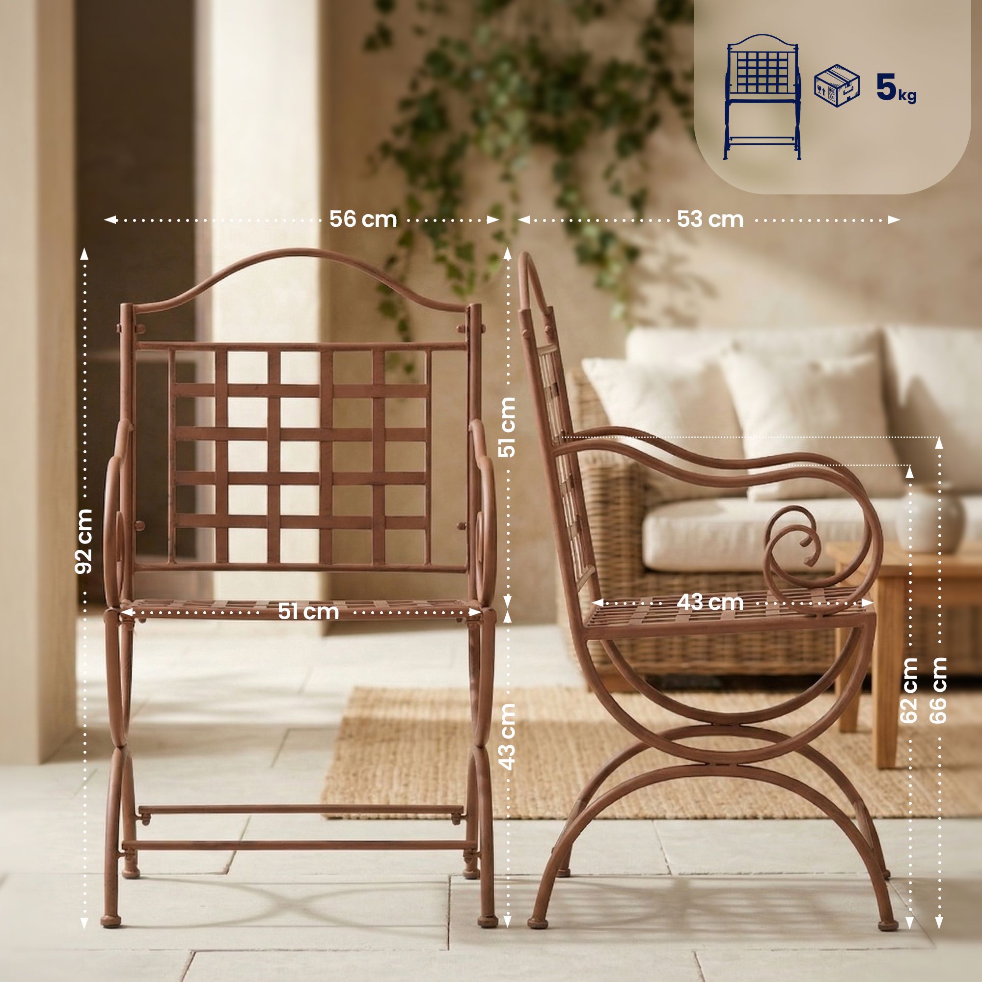 Tuinmeubelset Viro met 2 stoelen