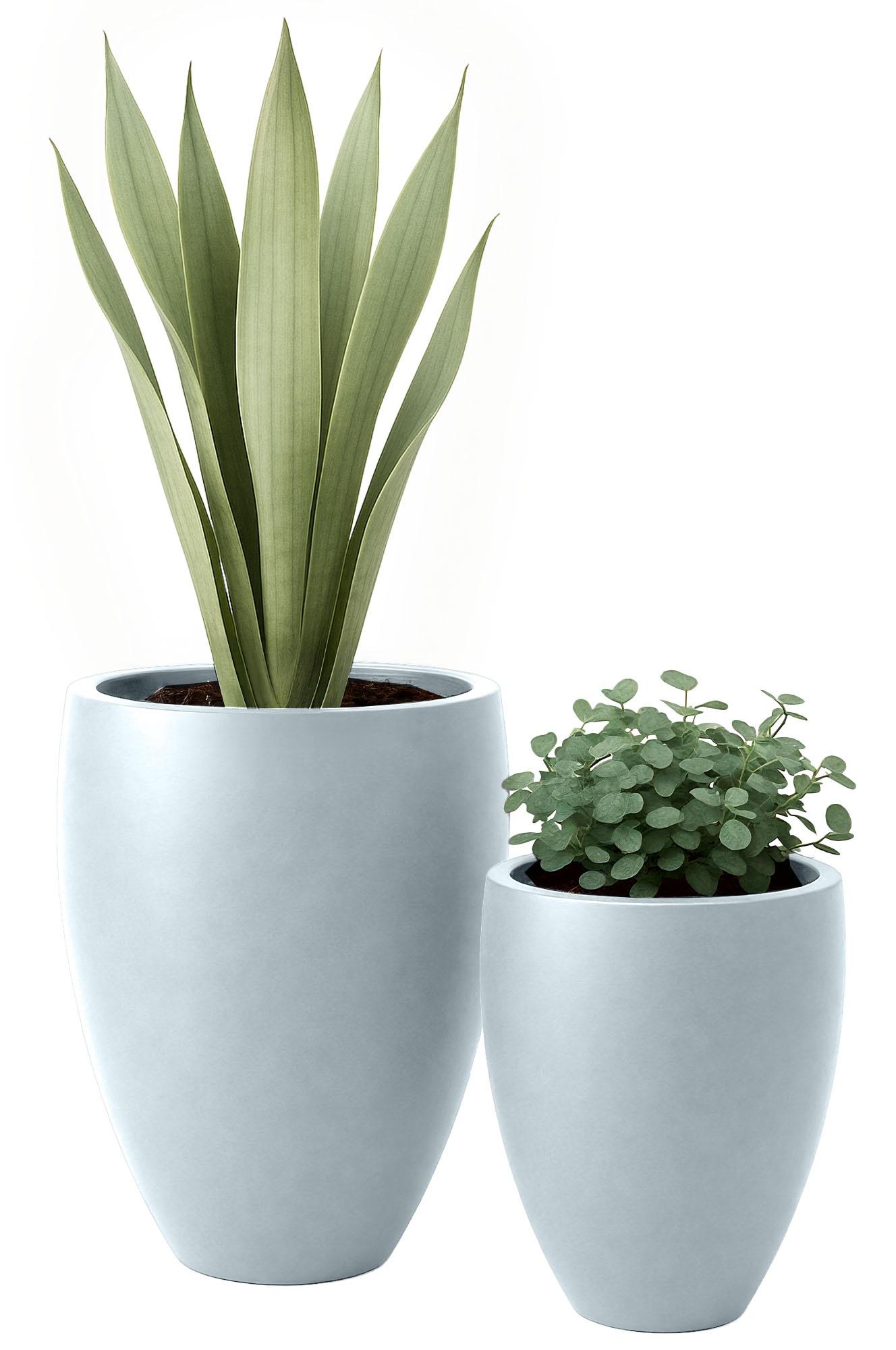 Set van 2 ronde plantenbakken 2