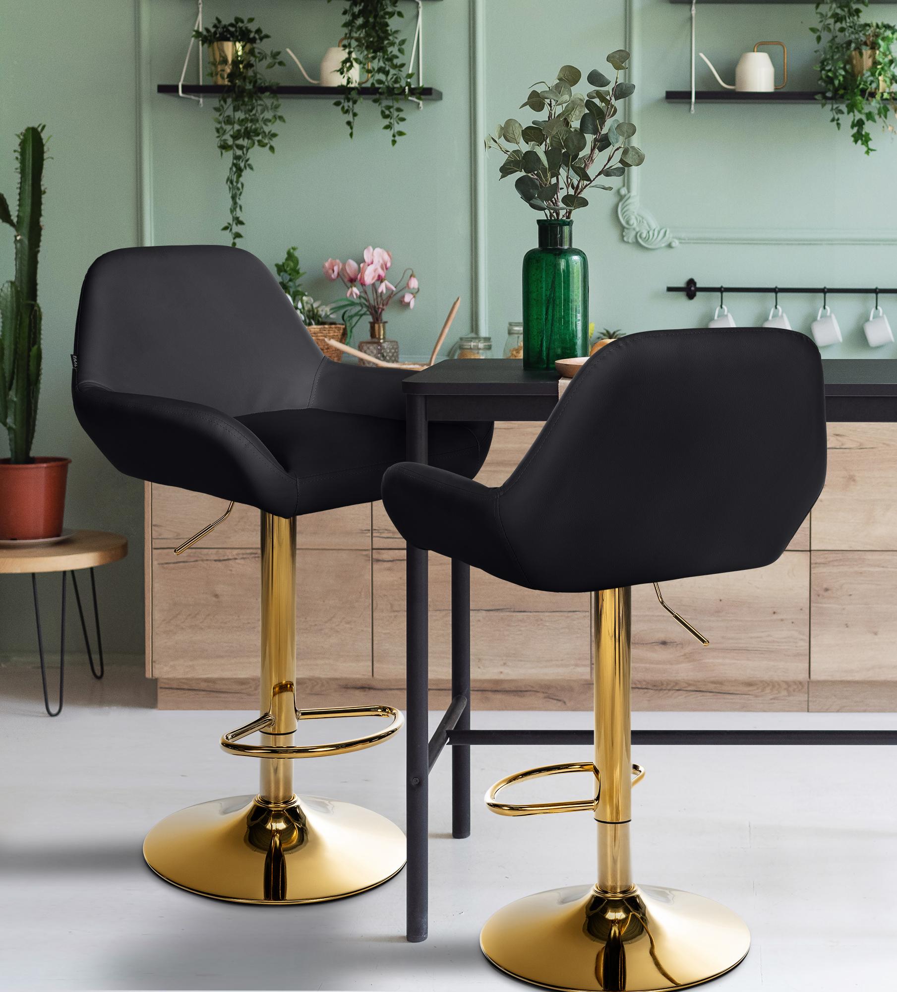 Set van 2 barkrukken Braga goud Kunstleer