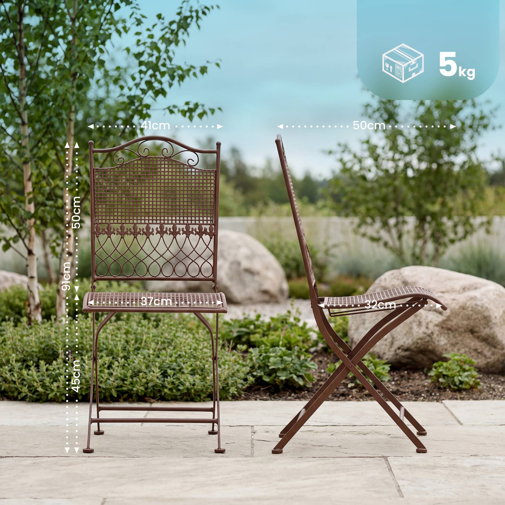 Set van 2 tuinstoelen Kiran