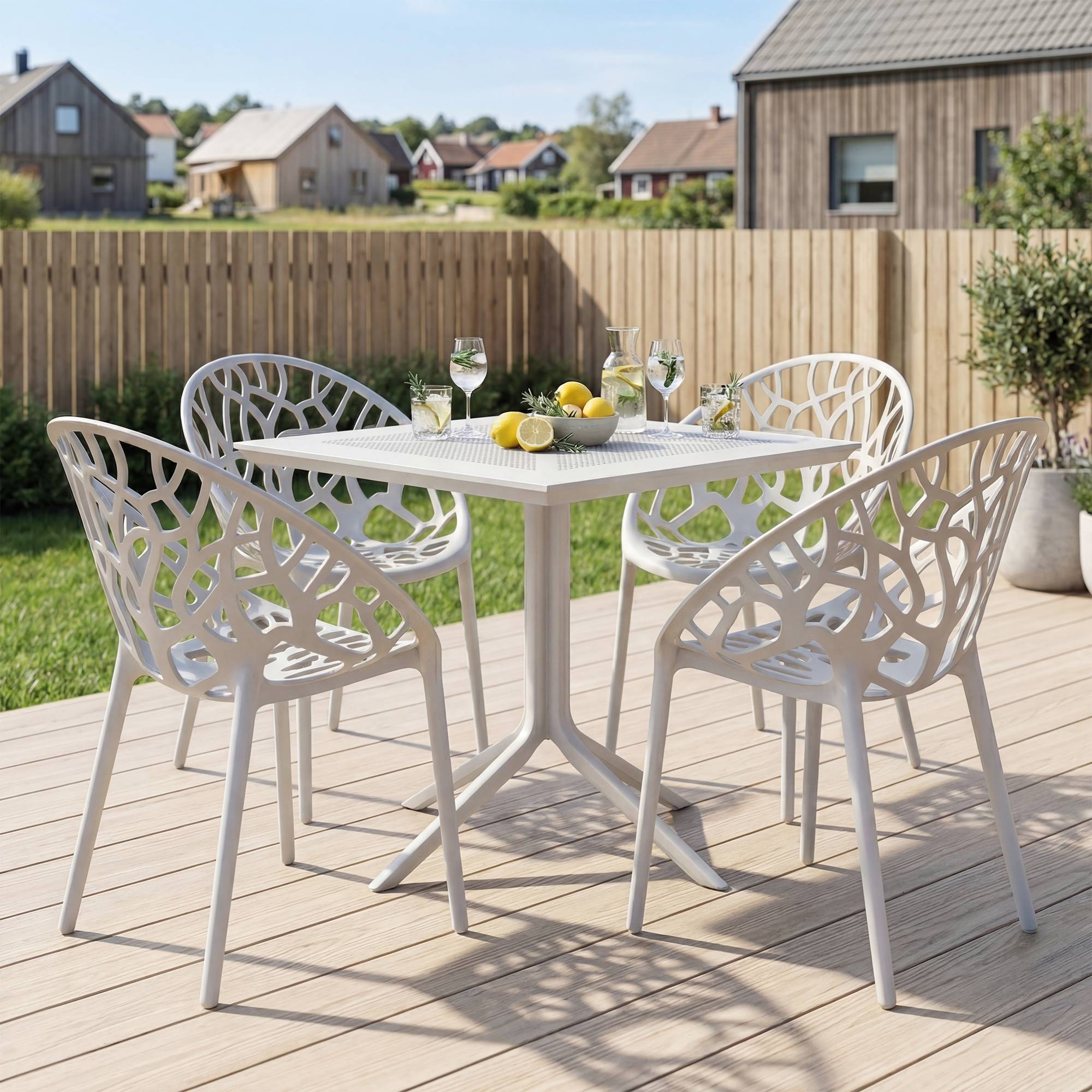 Tuinmeubelset Avara met 4 stoelen