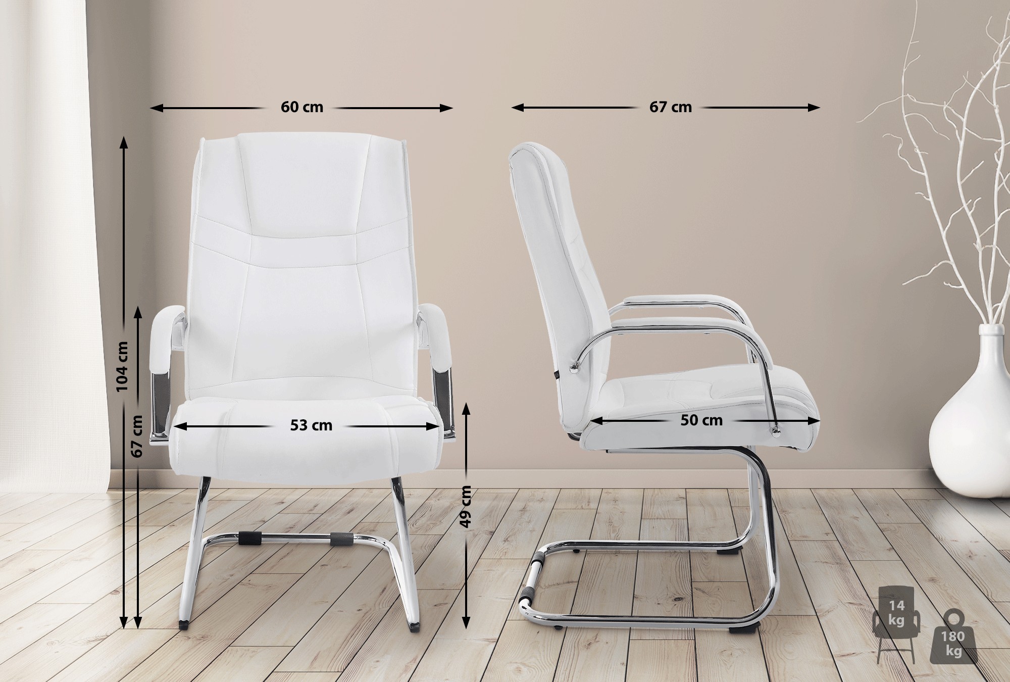 Set van 2 Eetkamerstoelen Attila Kunstleer