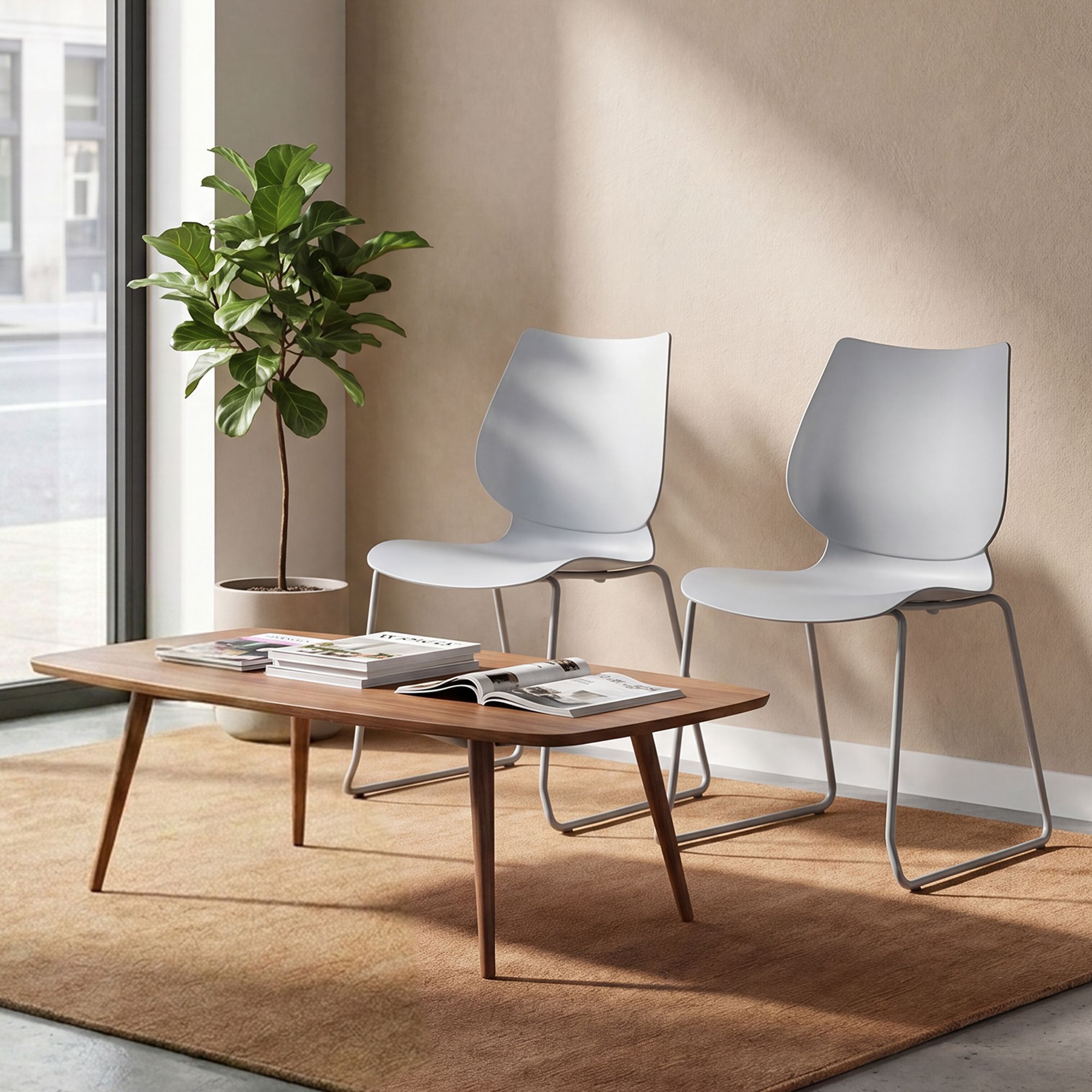 Set van 4 stapelstoelen Houma