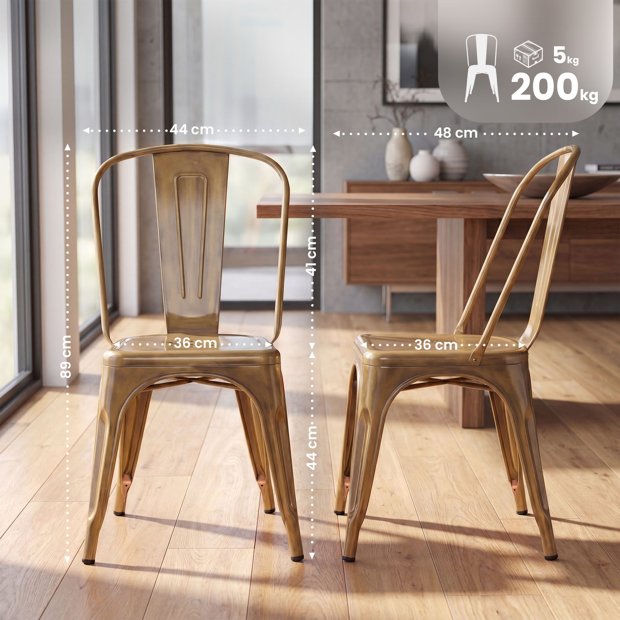 Set van 4 stapelstoelen Benedikt