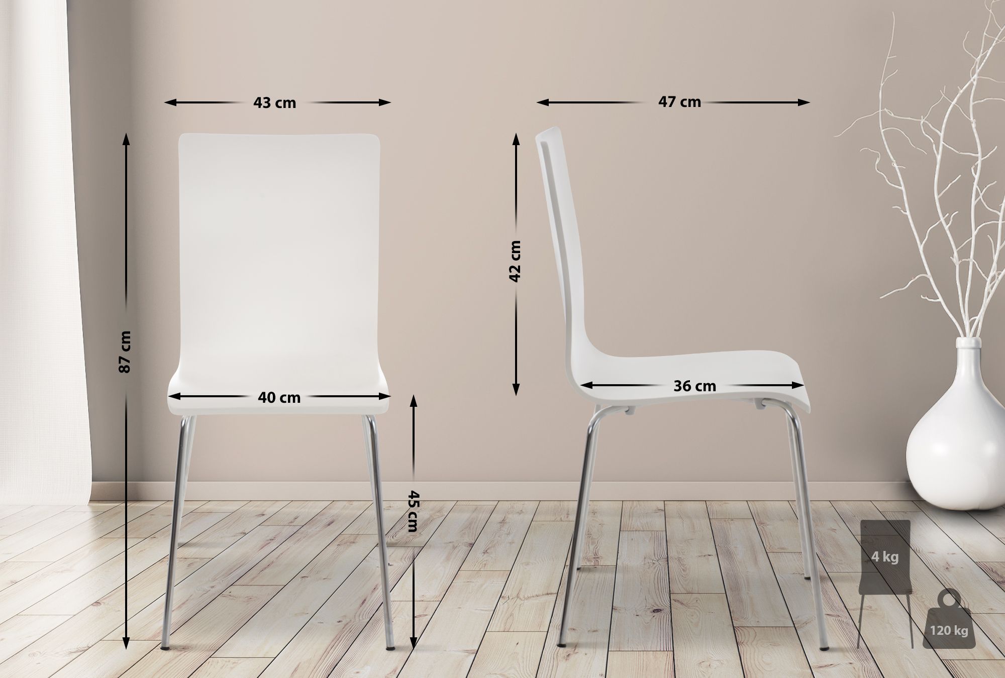 Set van 8 Pepe bezoekersstoelen