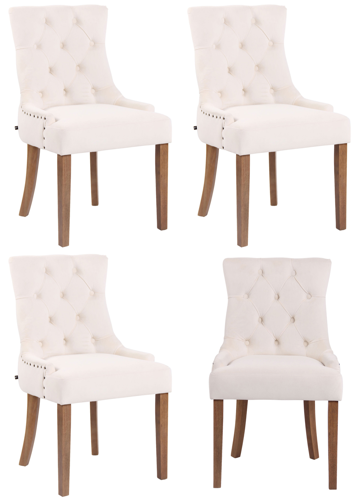 Set van 4 eetkamerstoelen Aberdeen Fluweel