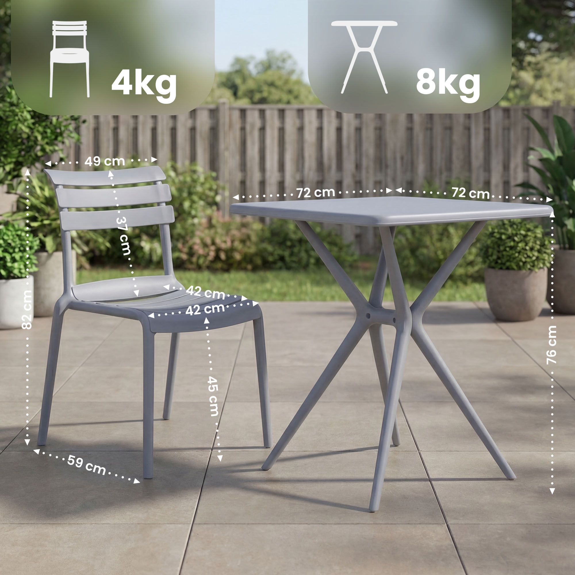 Tuinset Vela met 2 stoelen