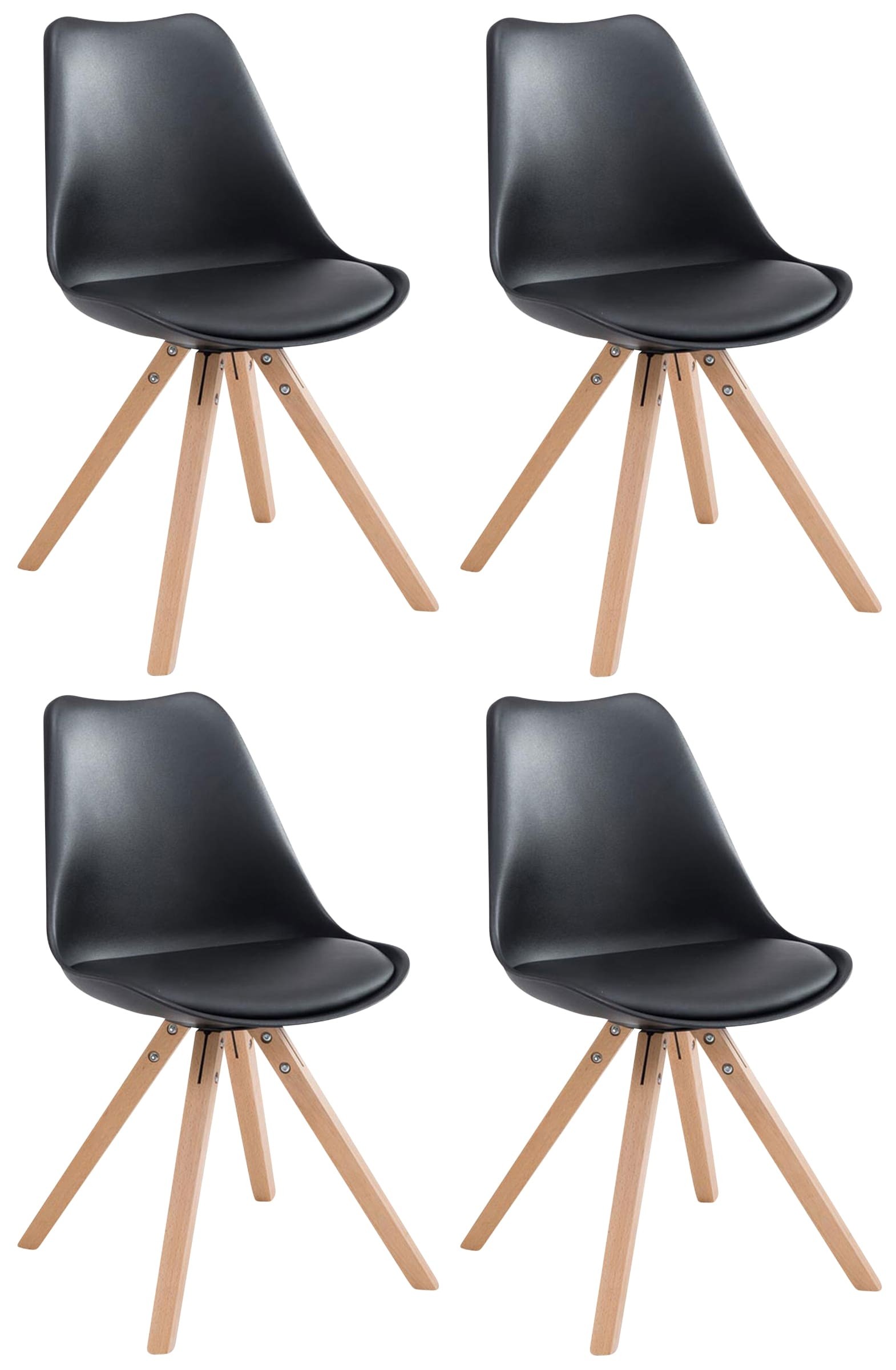 Set van 4 stoelen Toulouse - Vierkant - Kunstleer